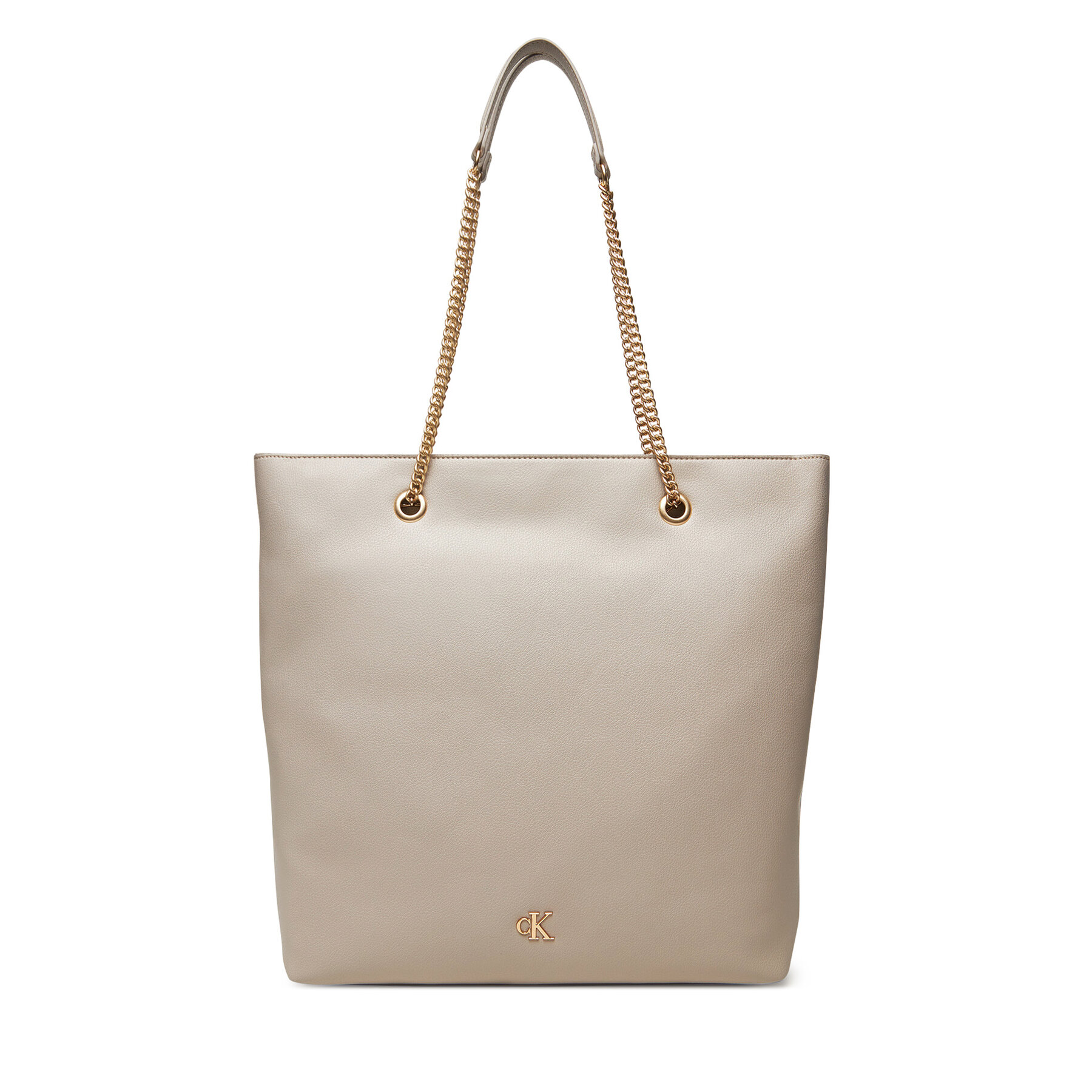 Geantă Calvin Klein Minimal Monogram Chain Tote LV04F3204G Bej
