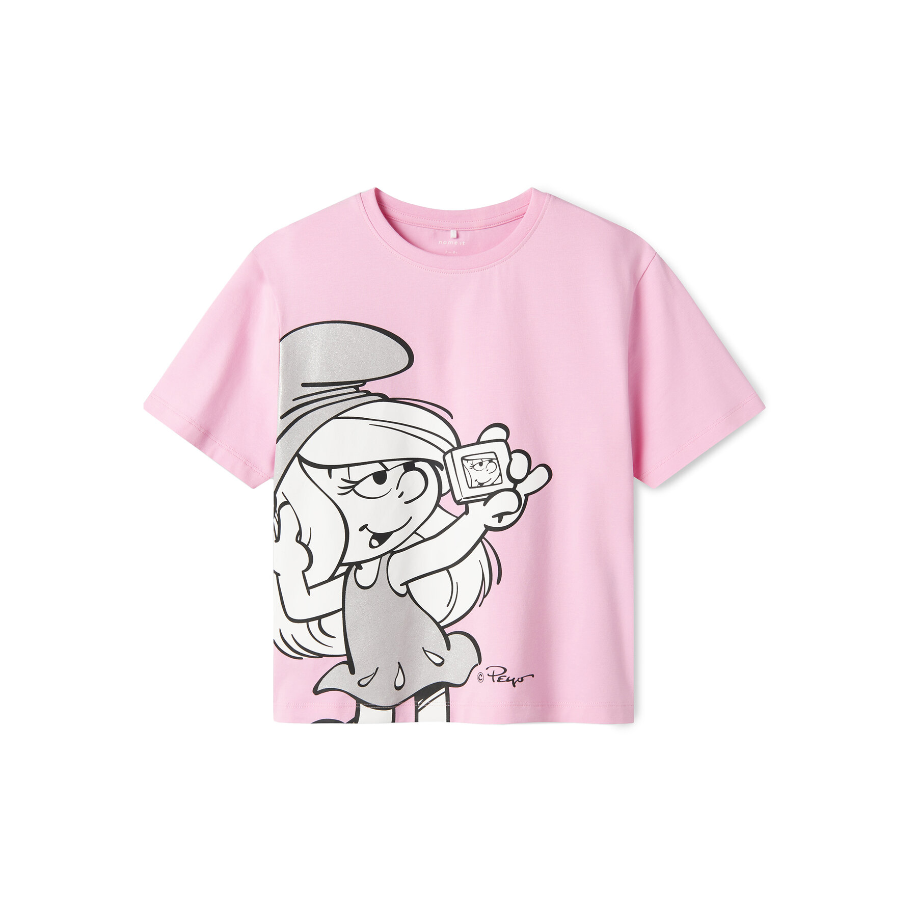 NAME IT NAME IT T-Shirt Fleur Smurfs 13241788 Ροζ Regular Fit