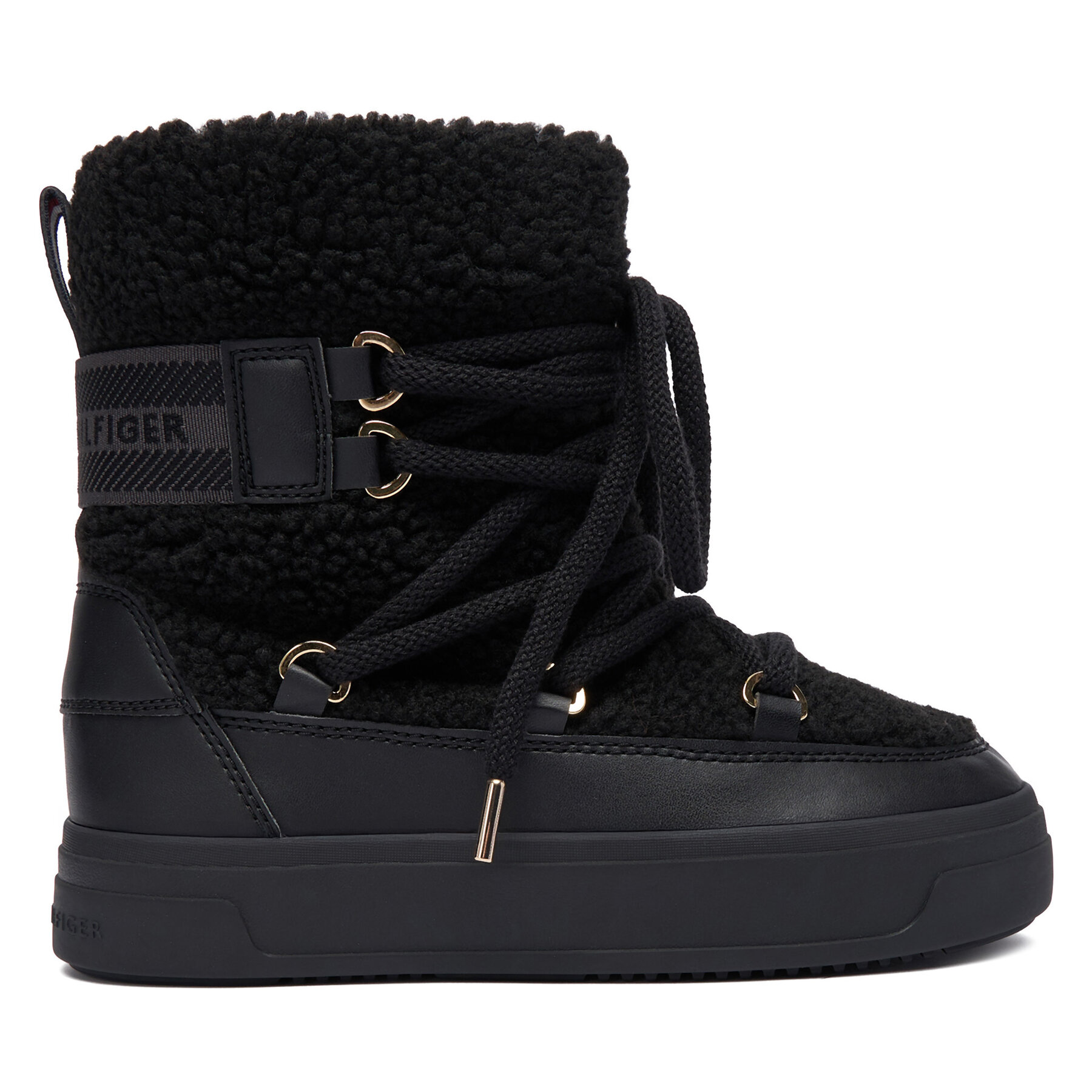 Cizme de zăpadă Tommy Hilfiger Faux Shearling Snowboot FW0FW08788 Negru