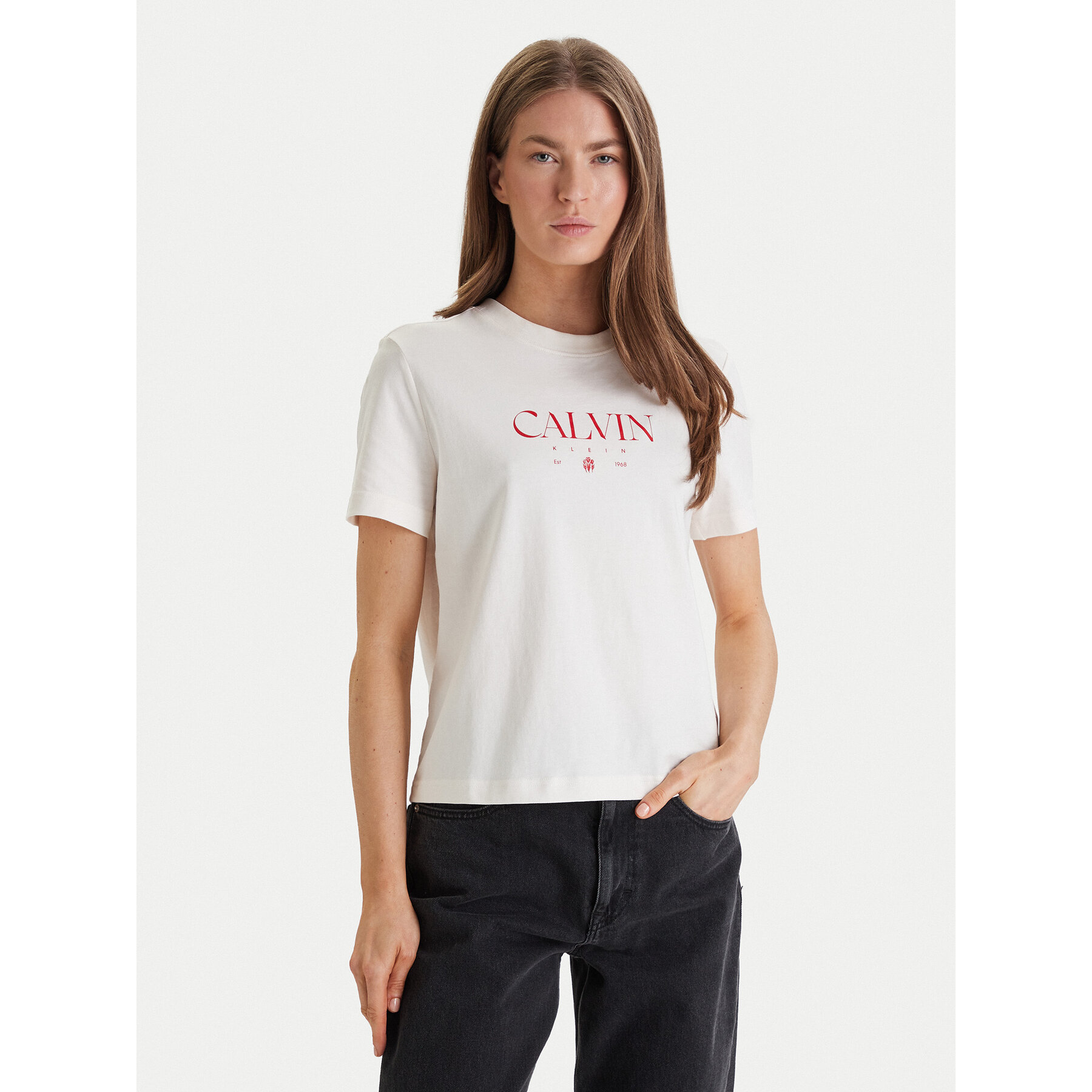 Calvin Klein Jeans T-Shirt Cktail Concept LV047E813G Weiß Regular Fit
