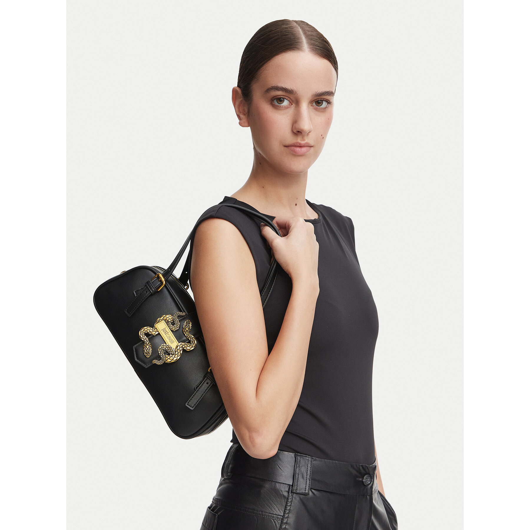 Geantă Just Cavalli Iconic Snakes 81RA4BA5 ZSA89 Negru