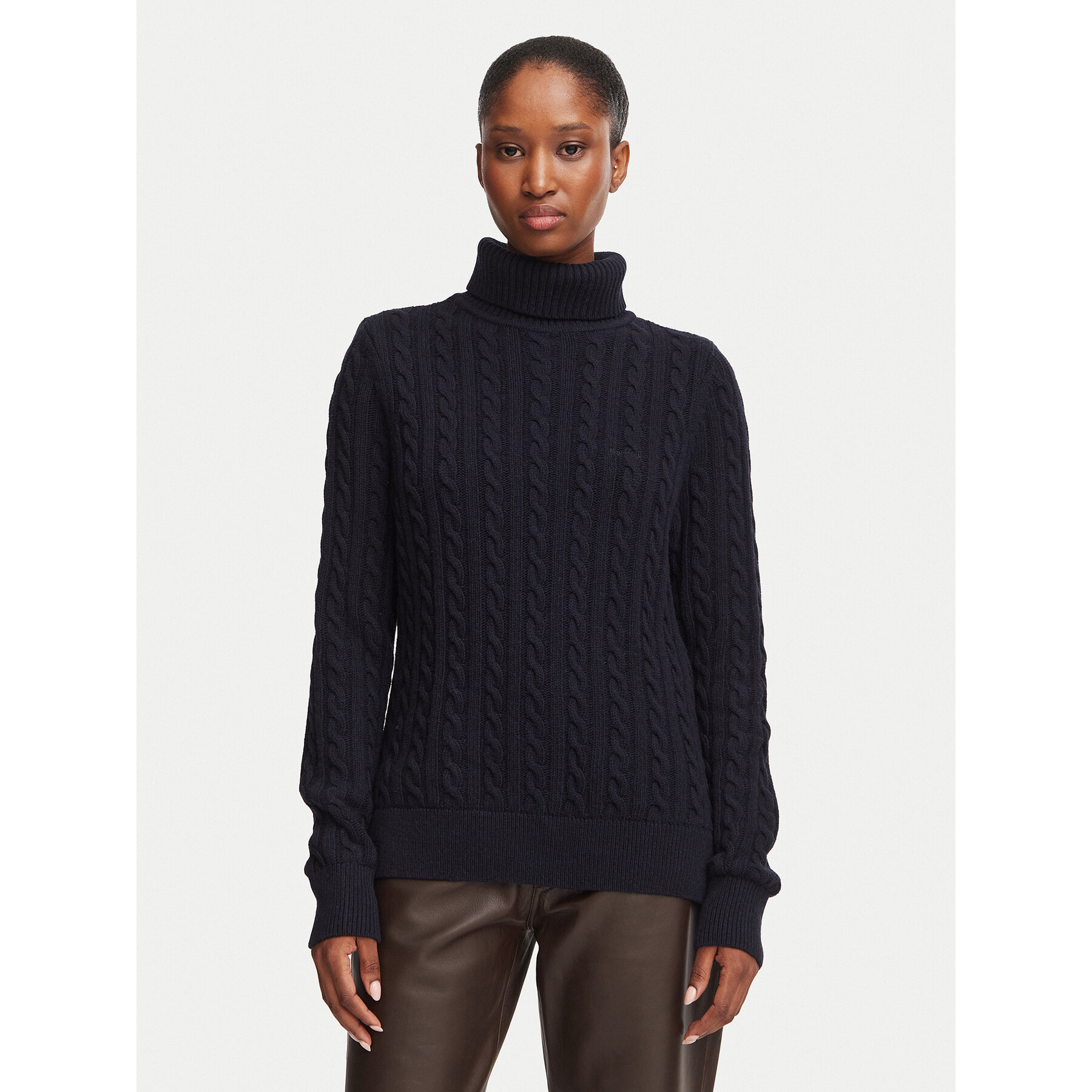Barbour Rollkragenpullover Ambleside LKN1862NY73 Dunkelblau Relaxed Fit