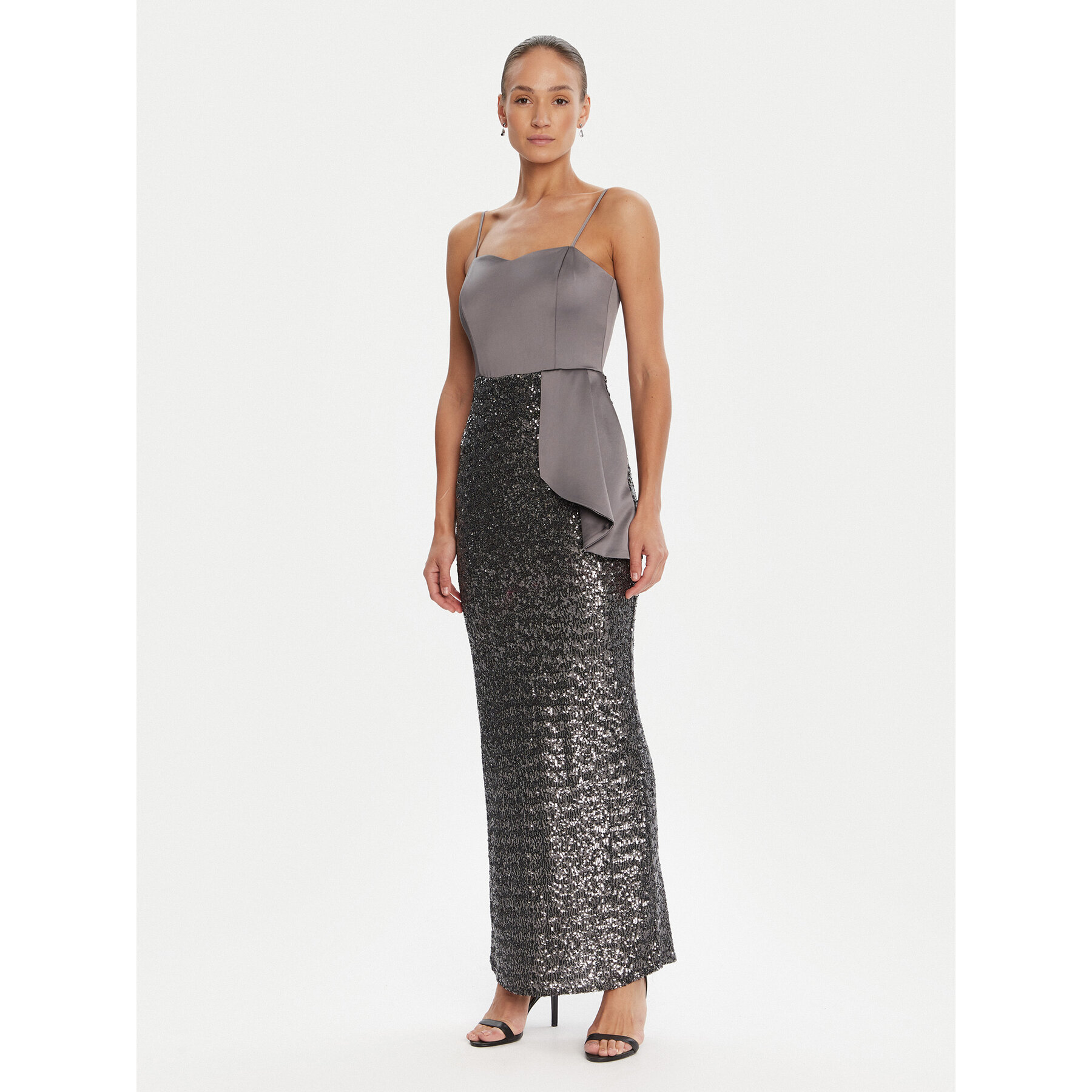 Rinascimento Abendkleid CFC0124976003 Grau Slim Fit