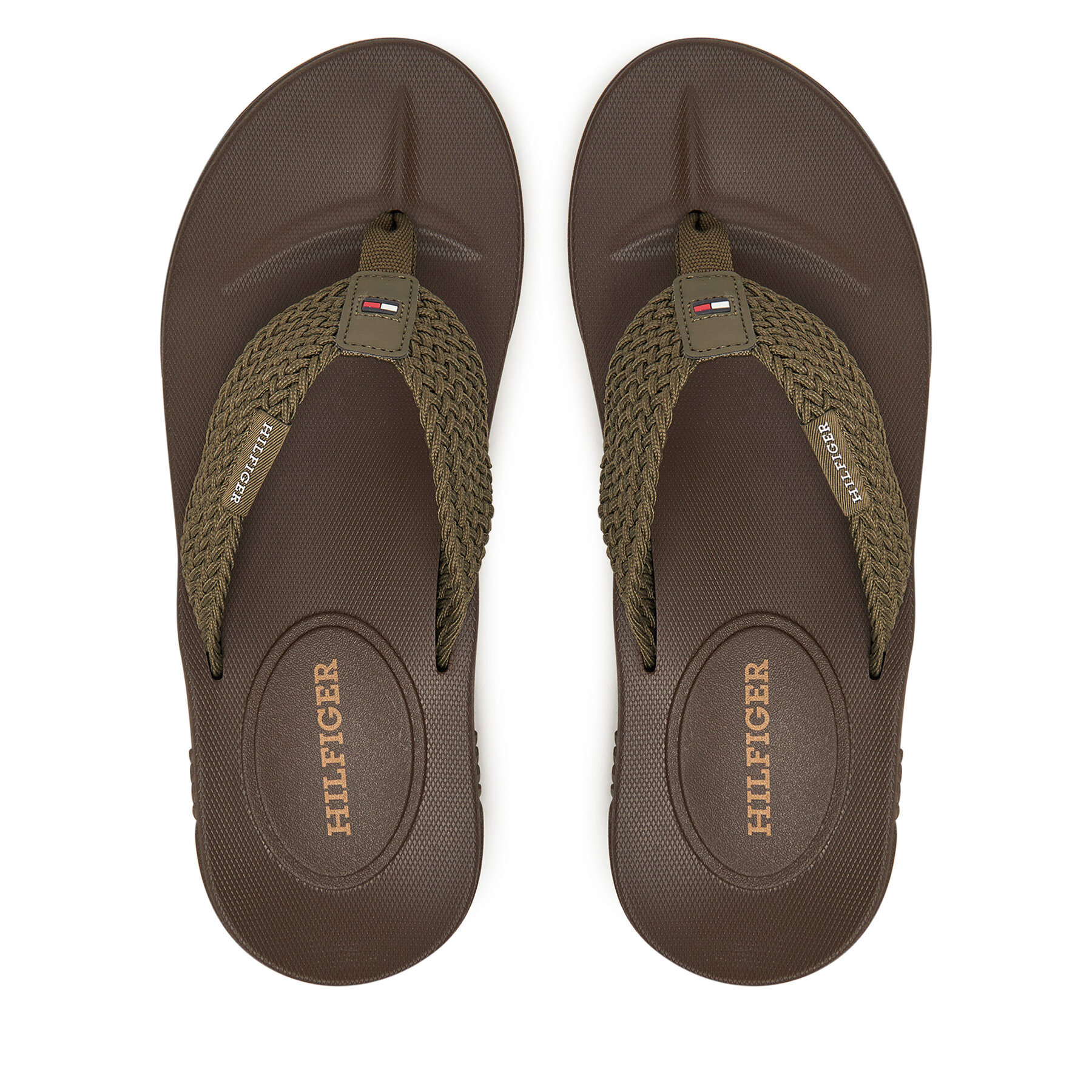 Męskie Japonki Tommy Hilfiger, Rozmiar 41 Khaki Molded Web Beach Sandal FM0FM05434