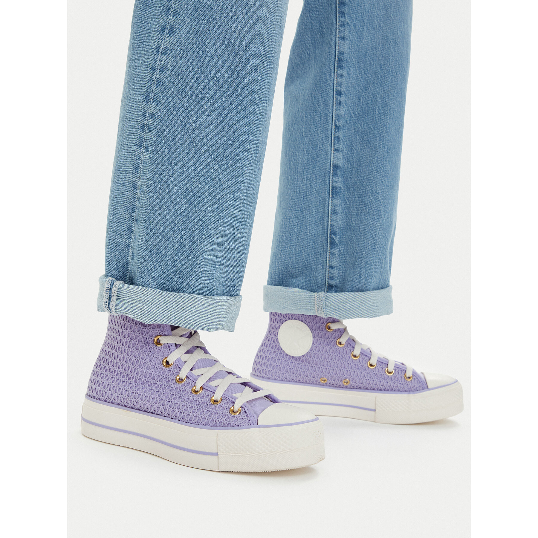 Teniși Converse Chuck Taylor All Star Lift Platform Knit Kadın Mor A13644C Violet