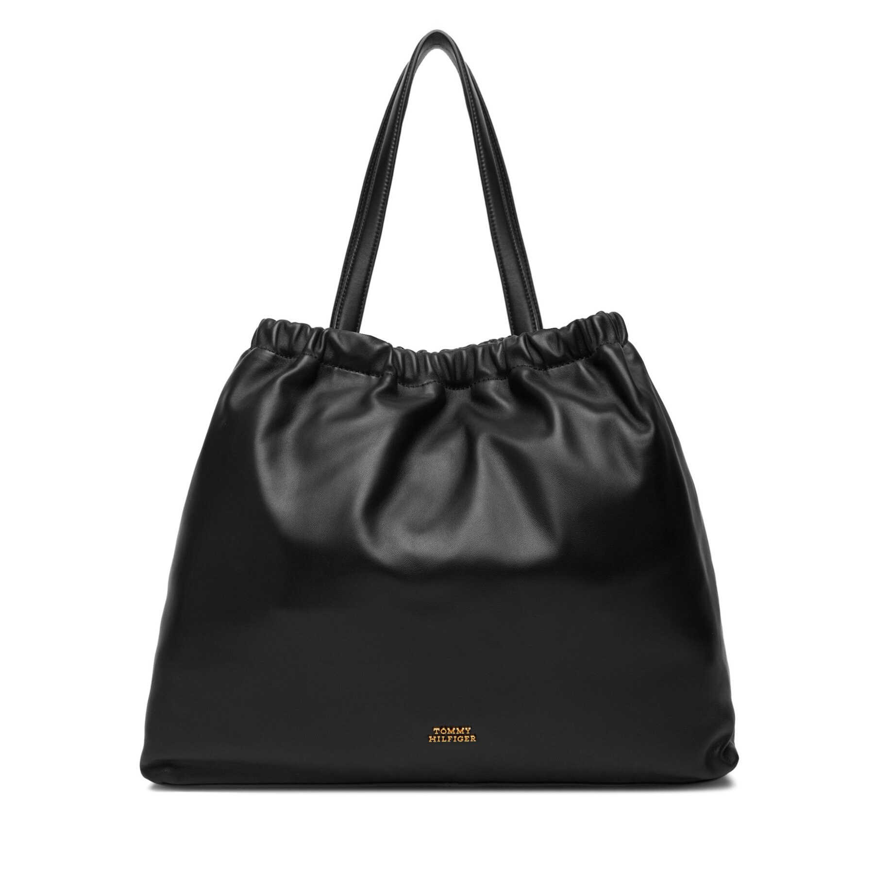 Дамска чанта Tommy Hilfiger Soft Leather Tote AW0AW18308 Черен