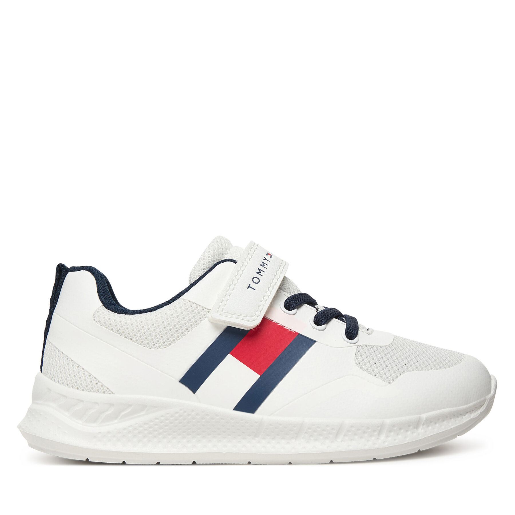 Αθλητικά Tommy Hilfiger Flag Low Cut Lace-Up/Velcro T1X9-34369-1843 S Λευκό