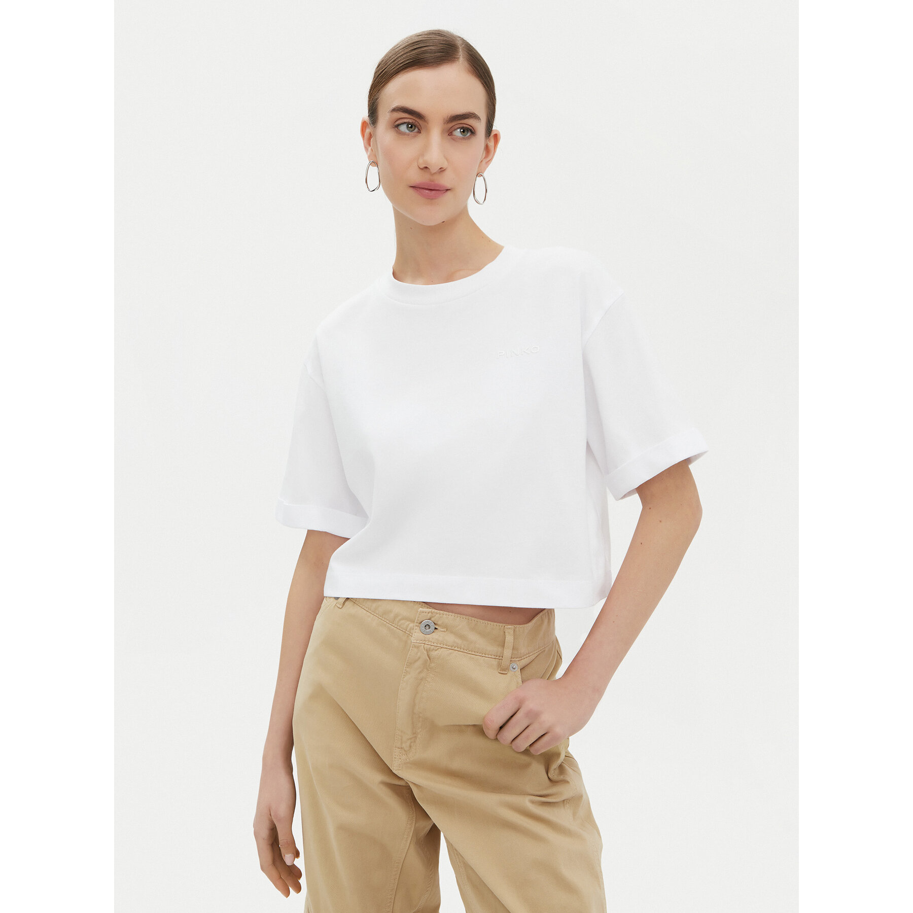 PINKO T-Shirt 104882 A2HN Weiß Regular Fit