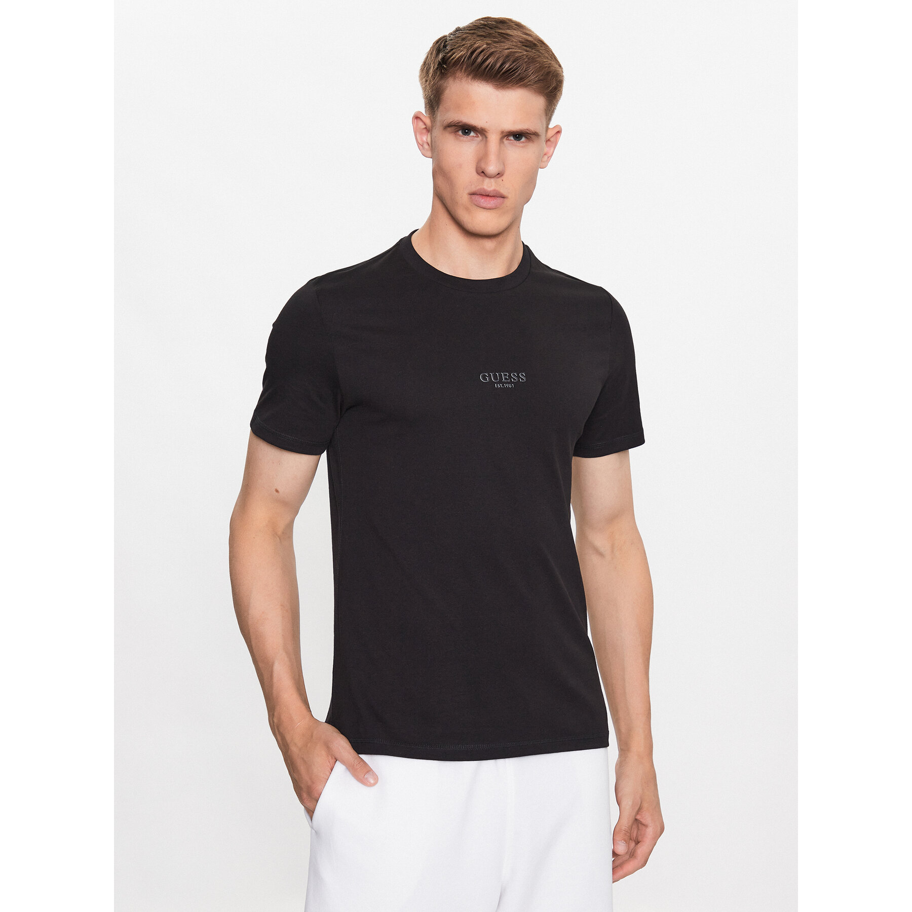 Guess T-Shirt Aidy M2YI72 I3Z14 Μαύρο Slim Fit