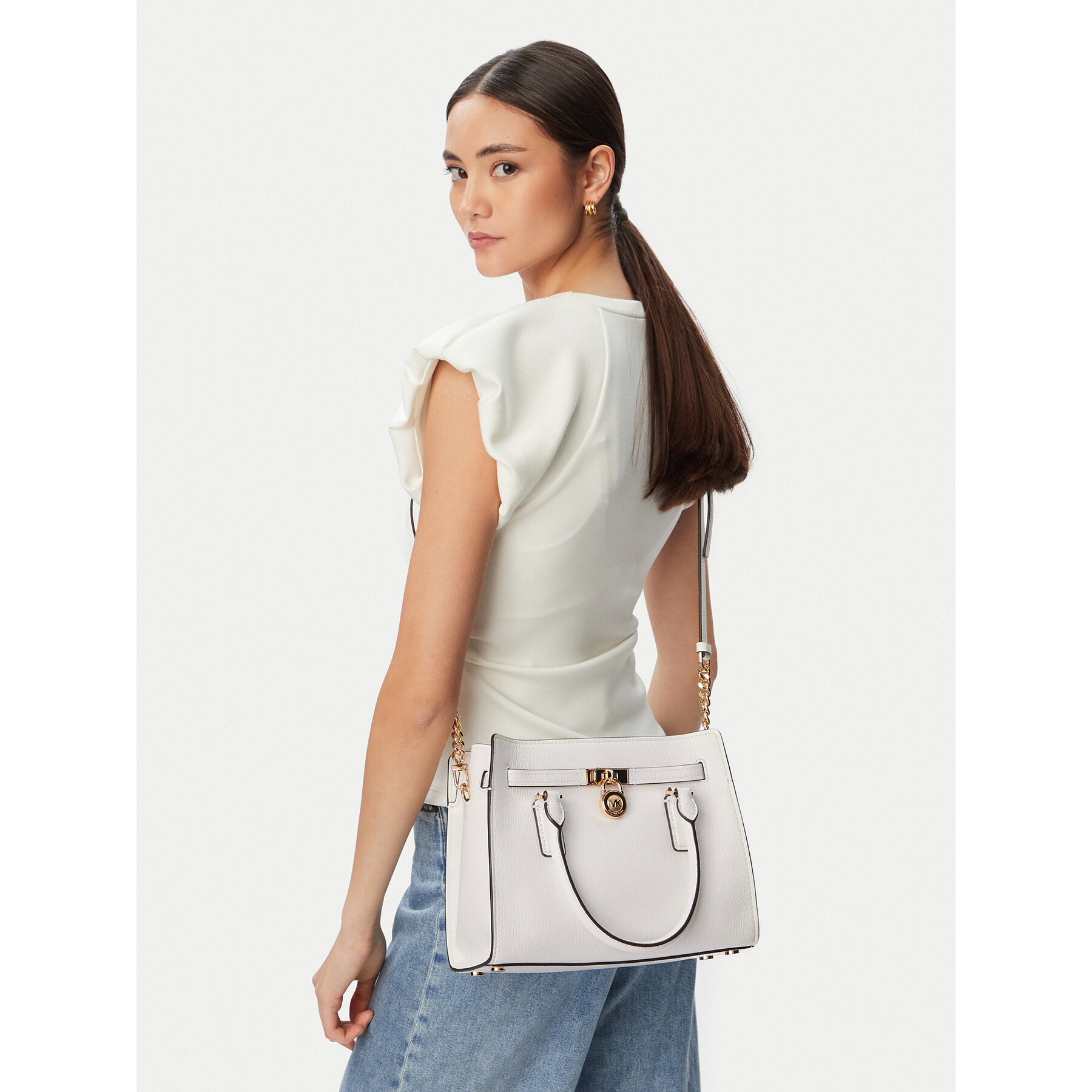Дамска чанта MICHAEL Michael Kors 30T6GNXS1L Бял