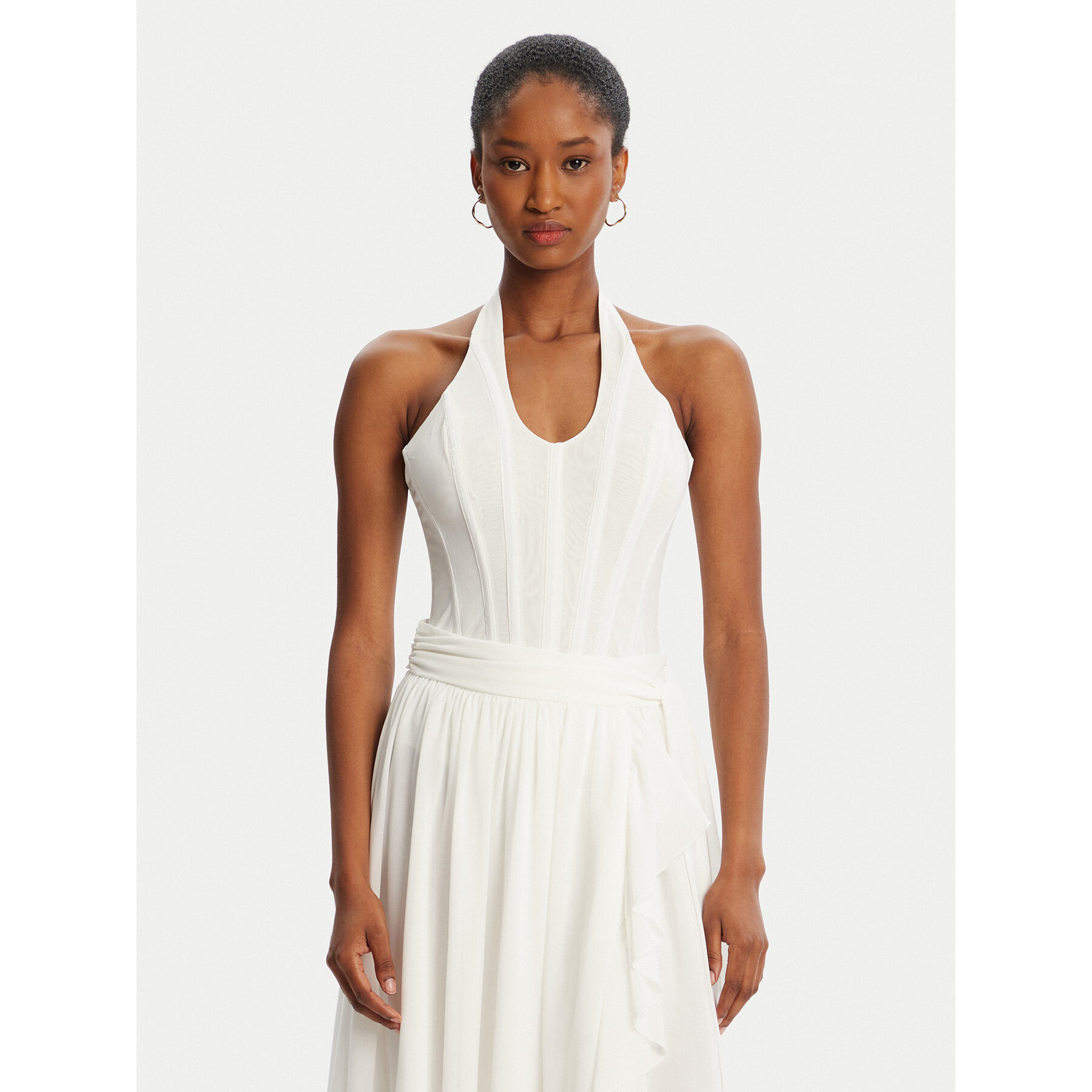 Bardot κορμάκι Trey Halter Neck 60030TB Λευκό Slim Fit