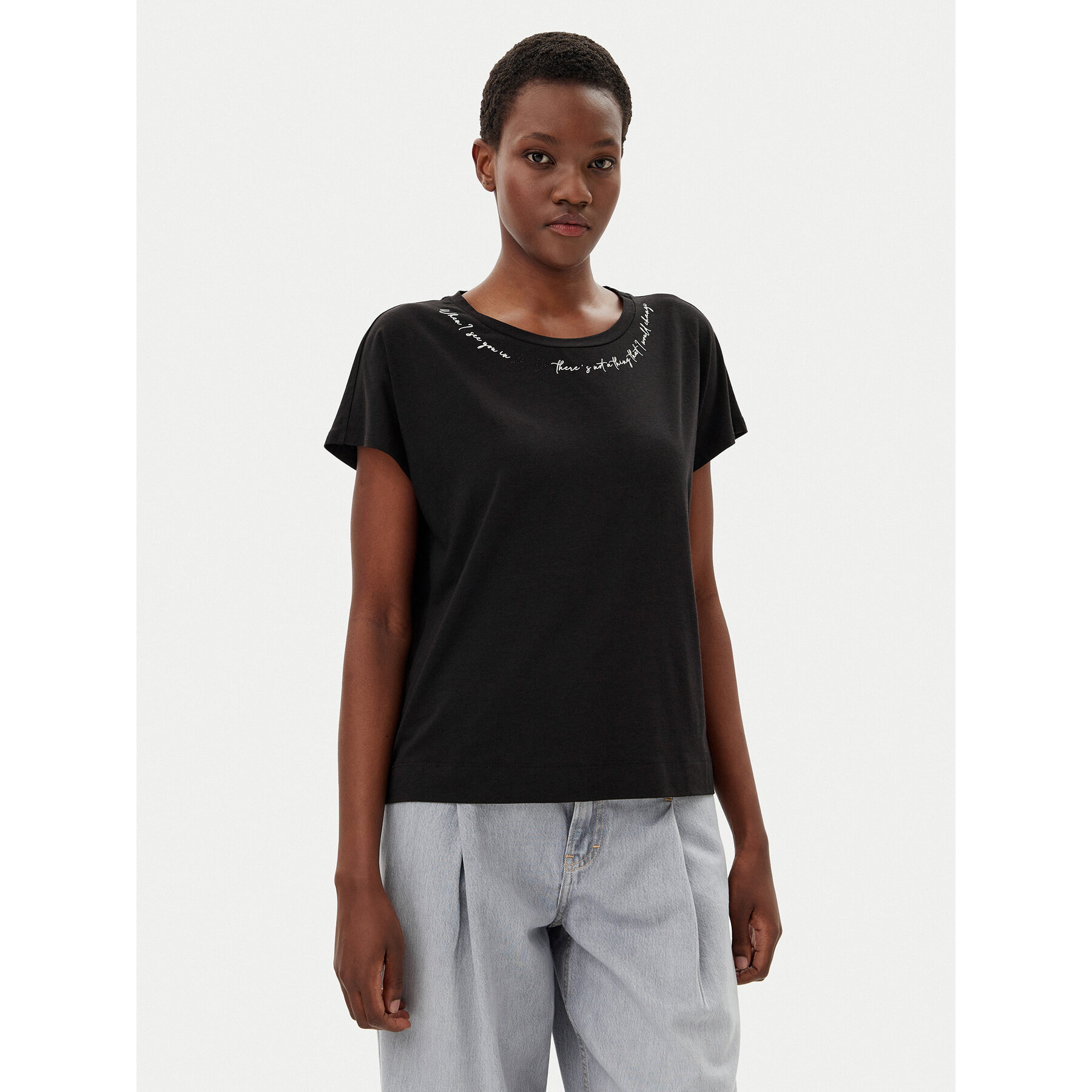 Liu Jo Sport Liu Jo Sport T-Shirt TA5268 JS005 Μαύρο Regular Fit