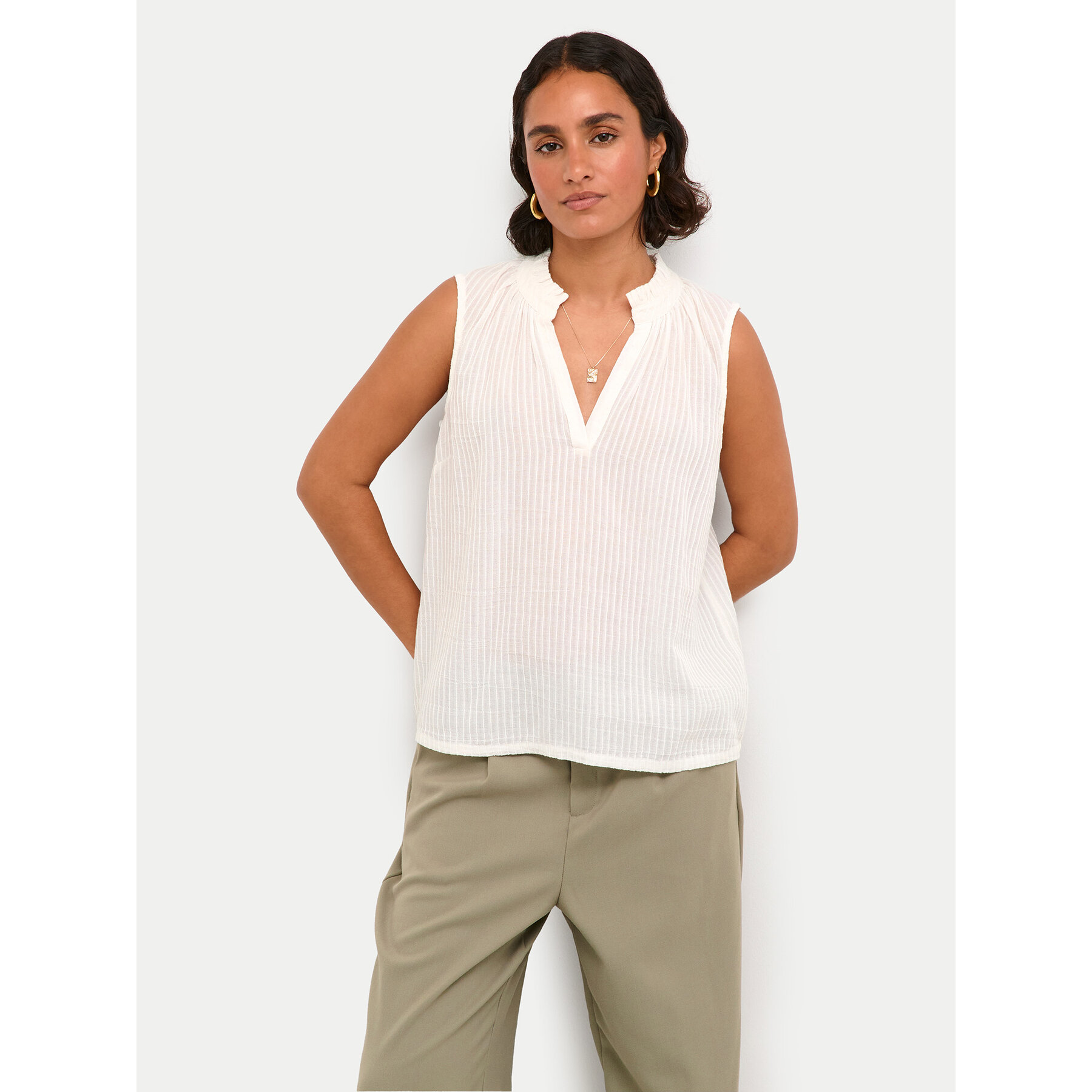 Kaffe Kaffe Τοπ Alice 10508545 Λευκό Regular Fit