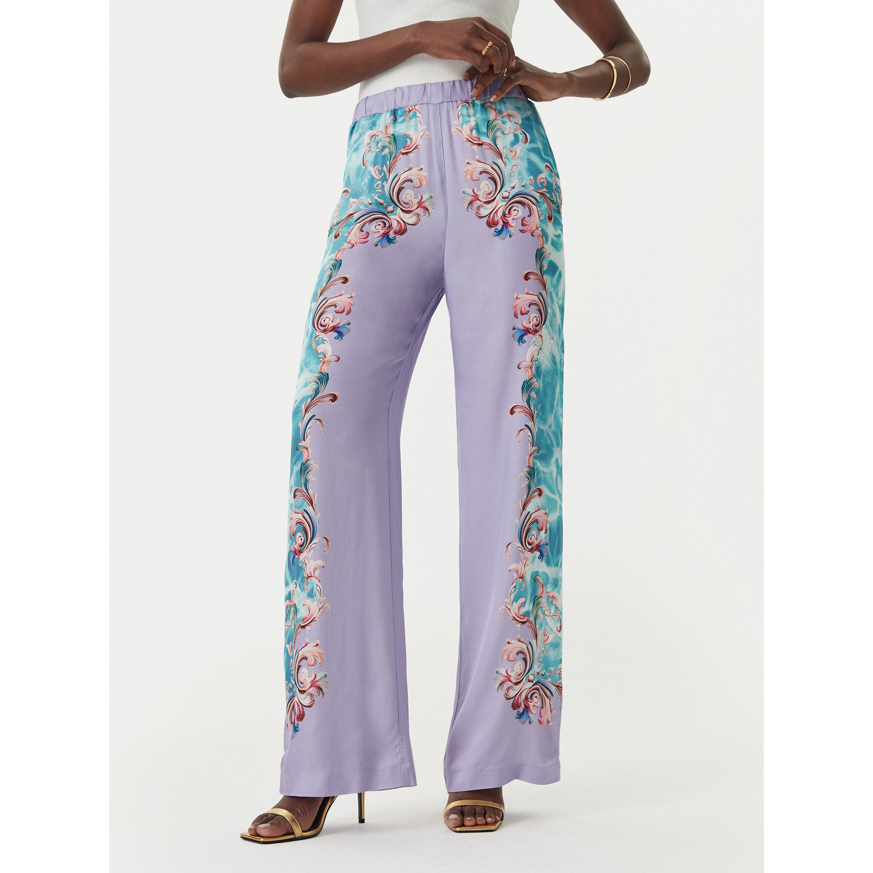 Versace Jeans Couture Stoffhose 80HAA1P2 NS830 Helllila Regular Fit