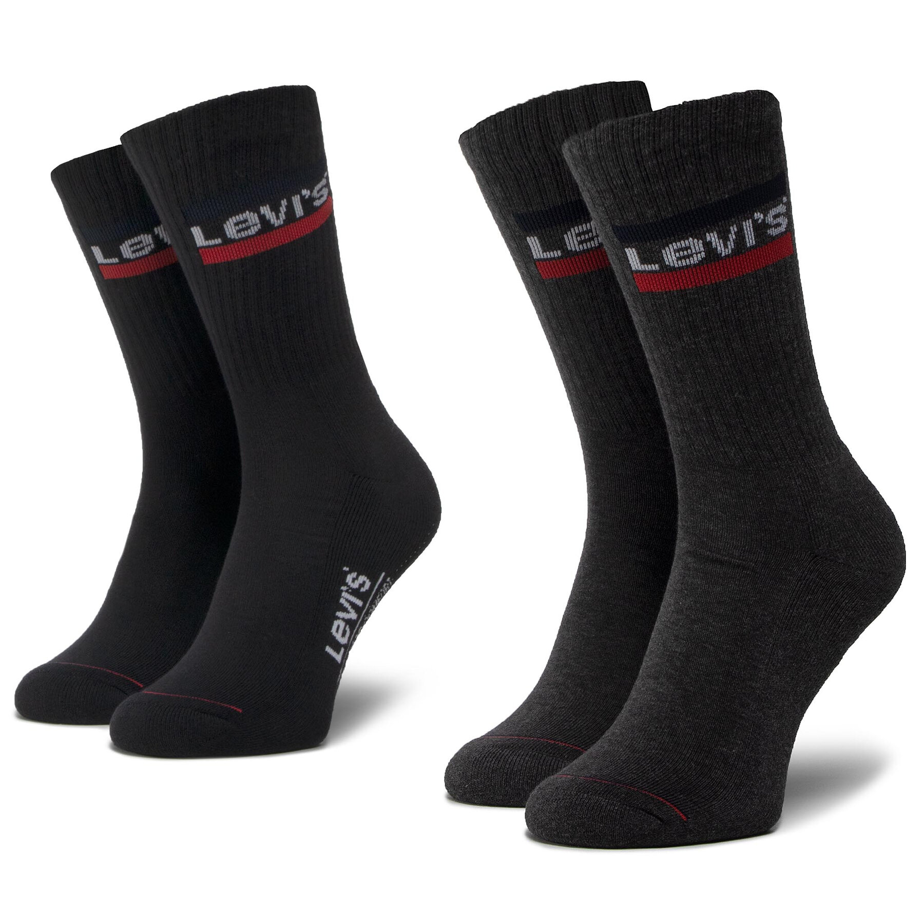 Lot de 2 paires de chaussettes hautes unisexe Levi's® 37157-0153 Noir