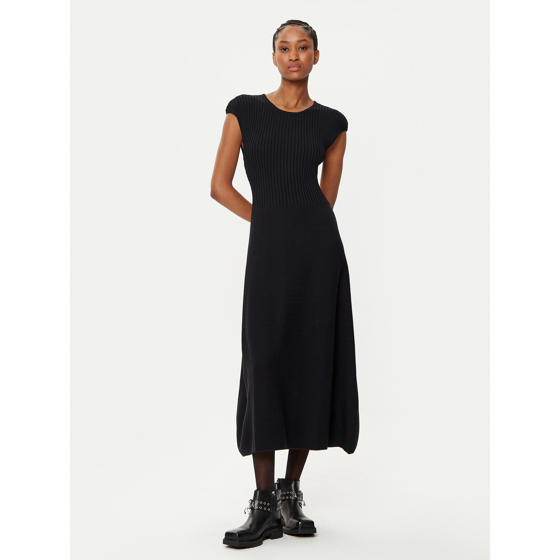 Armani Exchange Strickkleid XW000119 AF10352 UC001 Schwarz Slim Fit