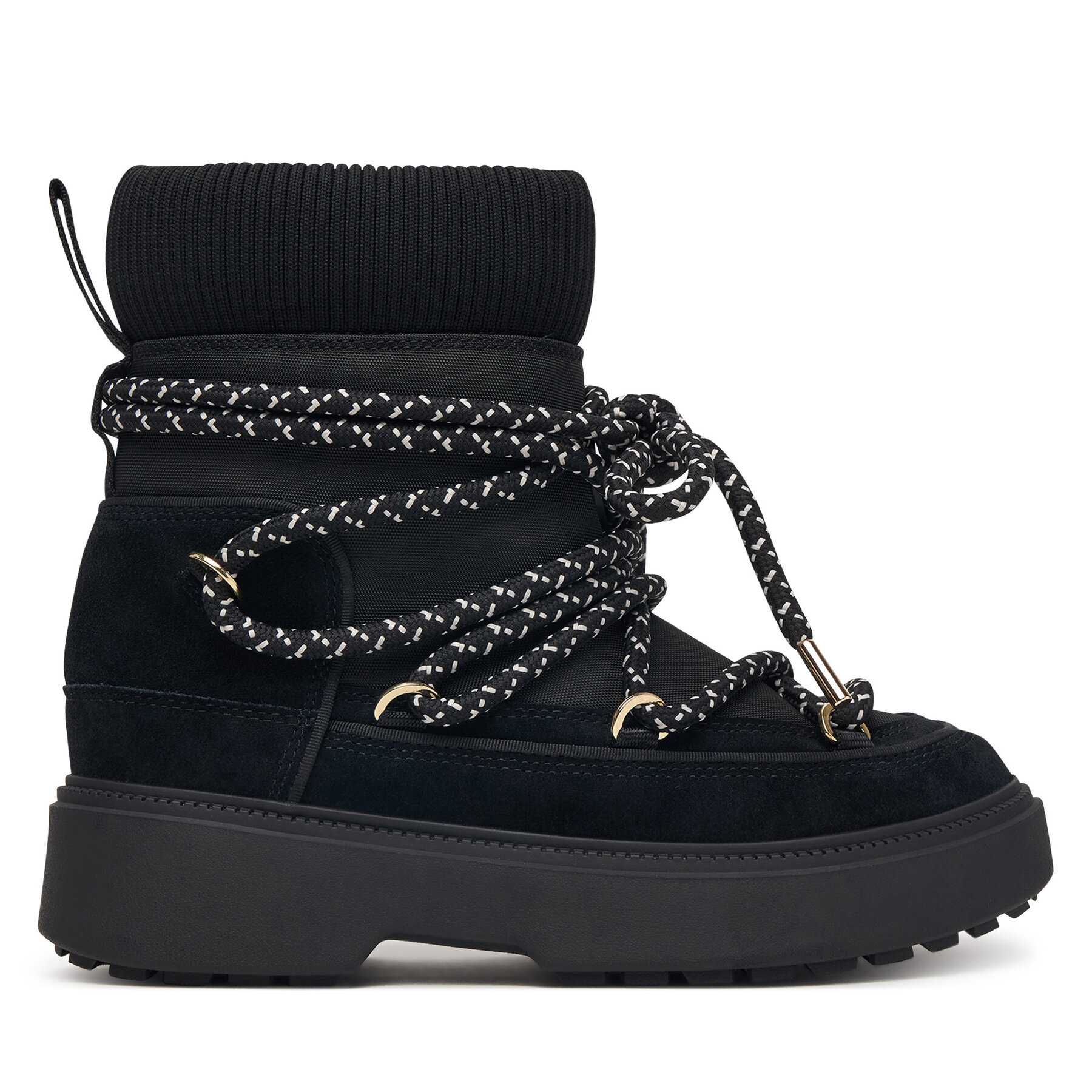 Čizme za snijeg Tommy Hilfiger Lace-Up Water Resist Snow Boot FW0FW09546 Crna