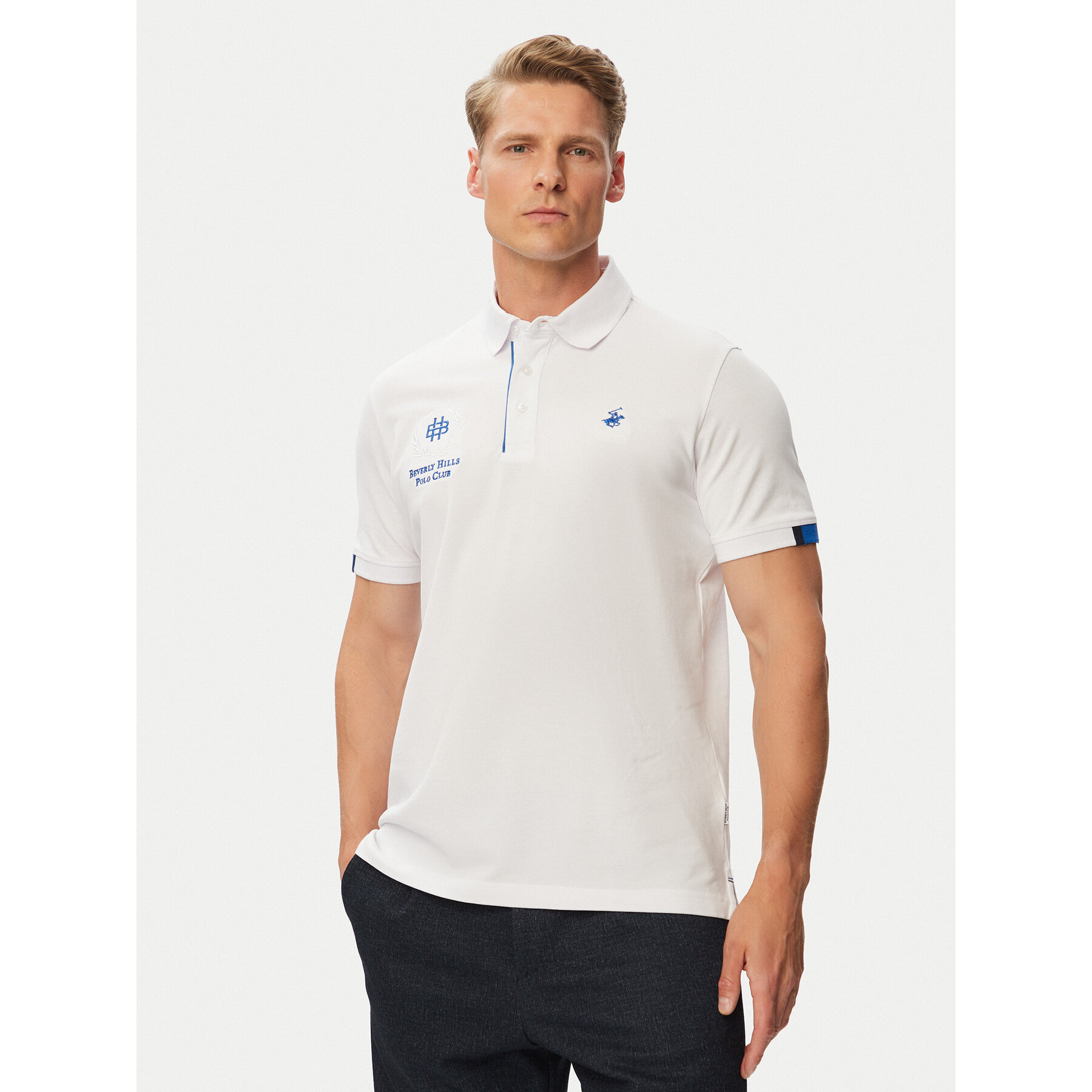 Beverly Hills Polo Club Polo majica P-SS26M-P2770 Bela Regular Fit