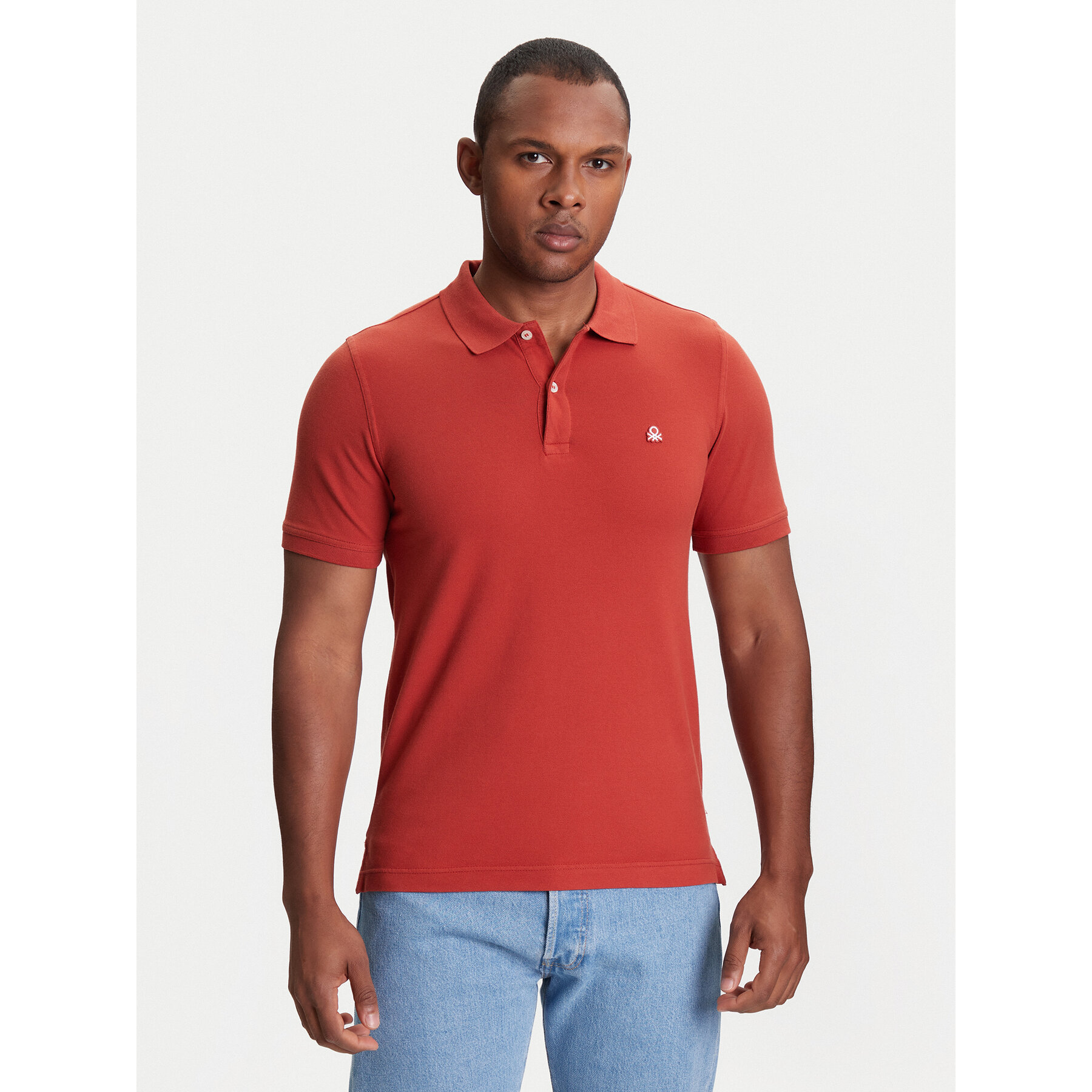 United Colors Of Benetton Pólóing 3WG9U301Z Piros Slim Fit