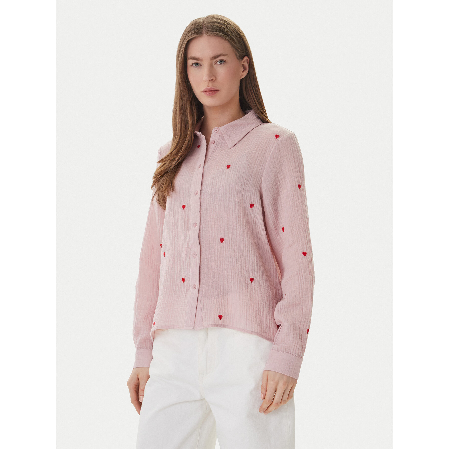 ONLY Hemd Heart 15332482 Rosa Regular Fit
