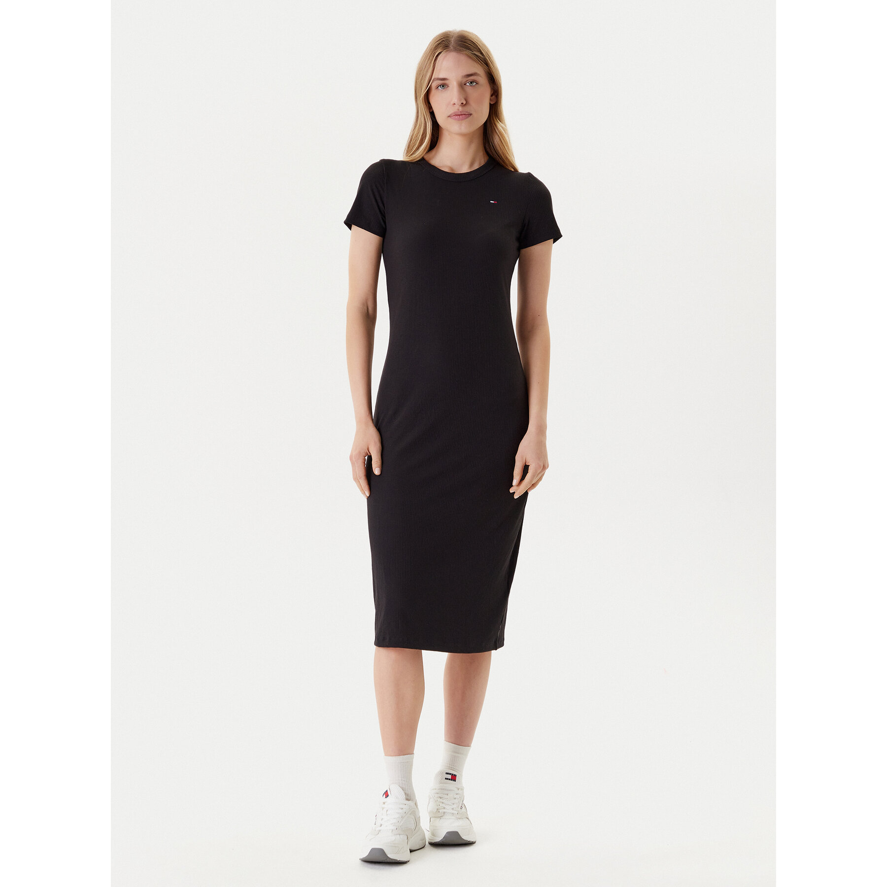Tommy Jeans Kleid für den Alltag DW0DW19721 Schwarz Slim Fit