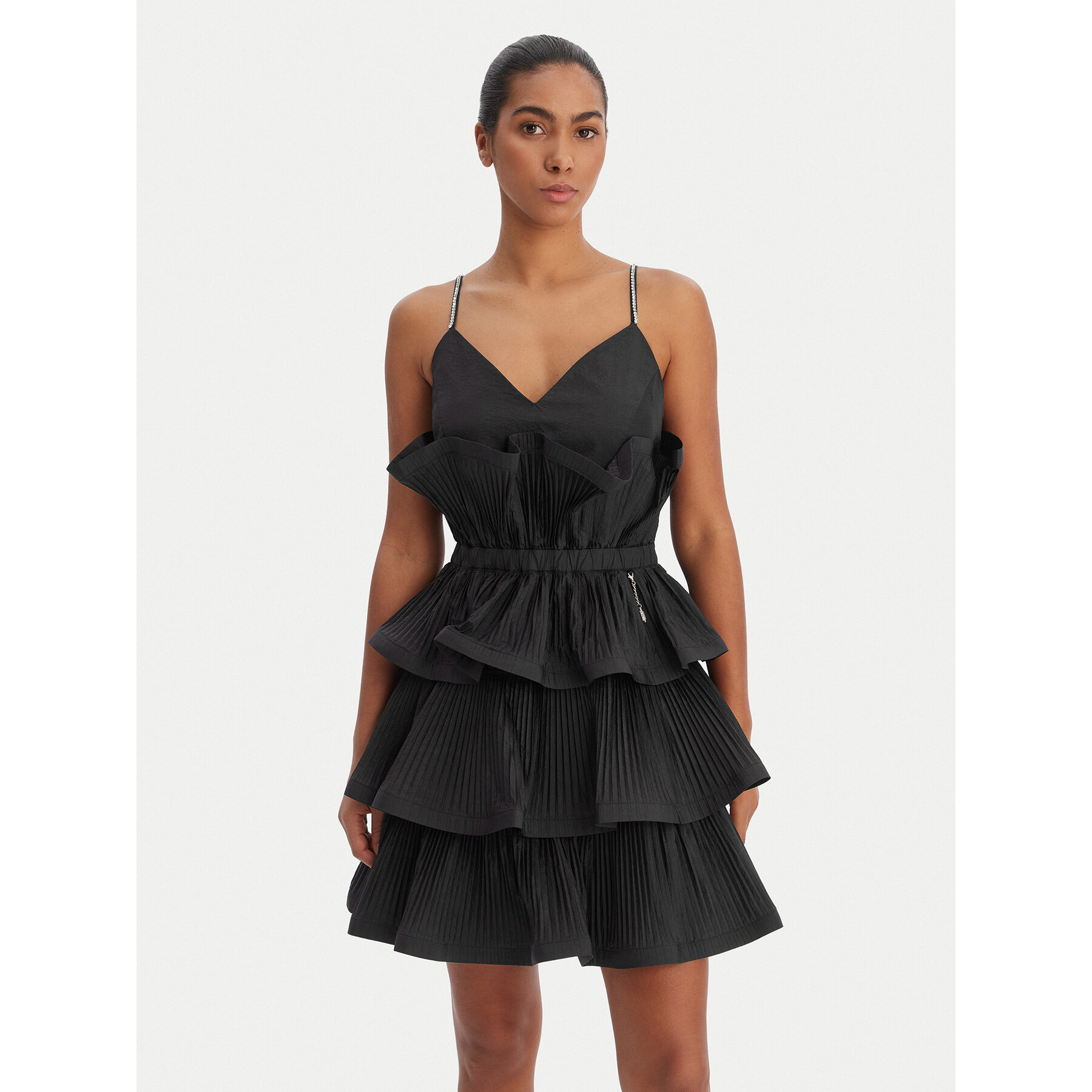 Fracomina Coctailkleid FQ26SD1007W83101 Schwarz Regular Fit