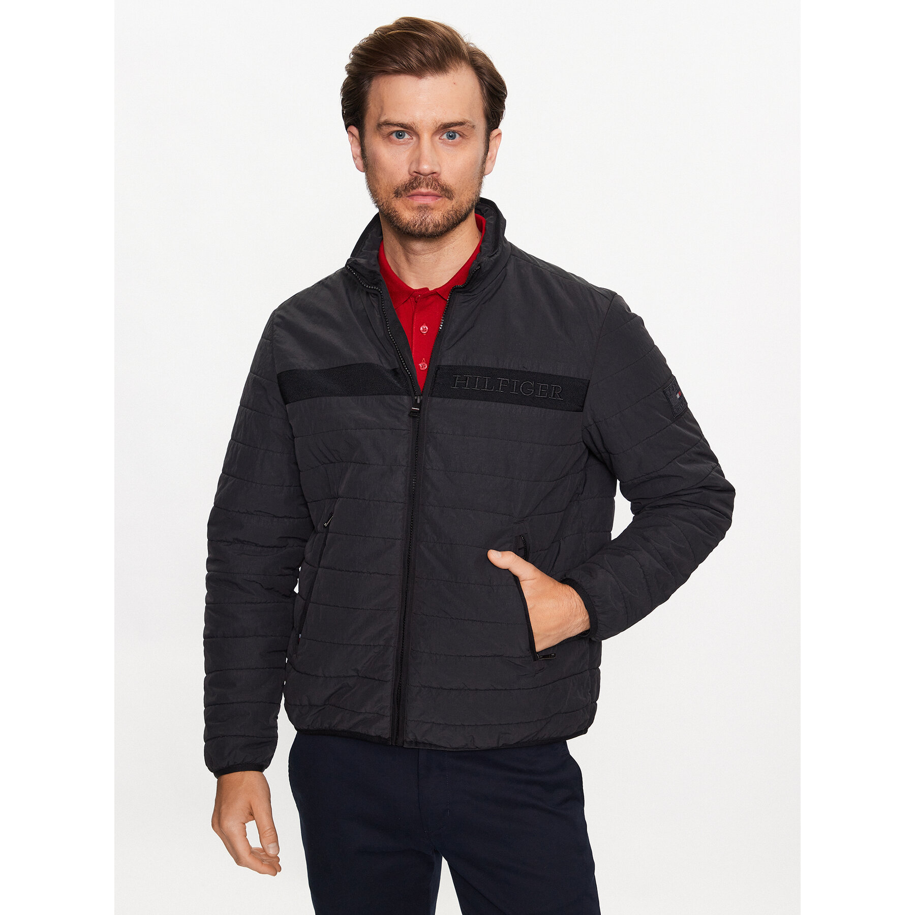 Tommy Hilfiger Übergangsjacke MW0MW31638 Schwarz Regular Fit
