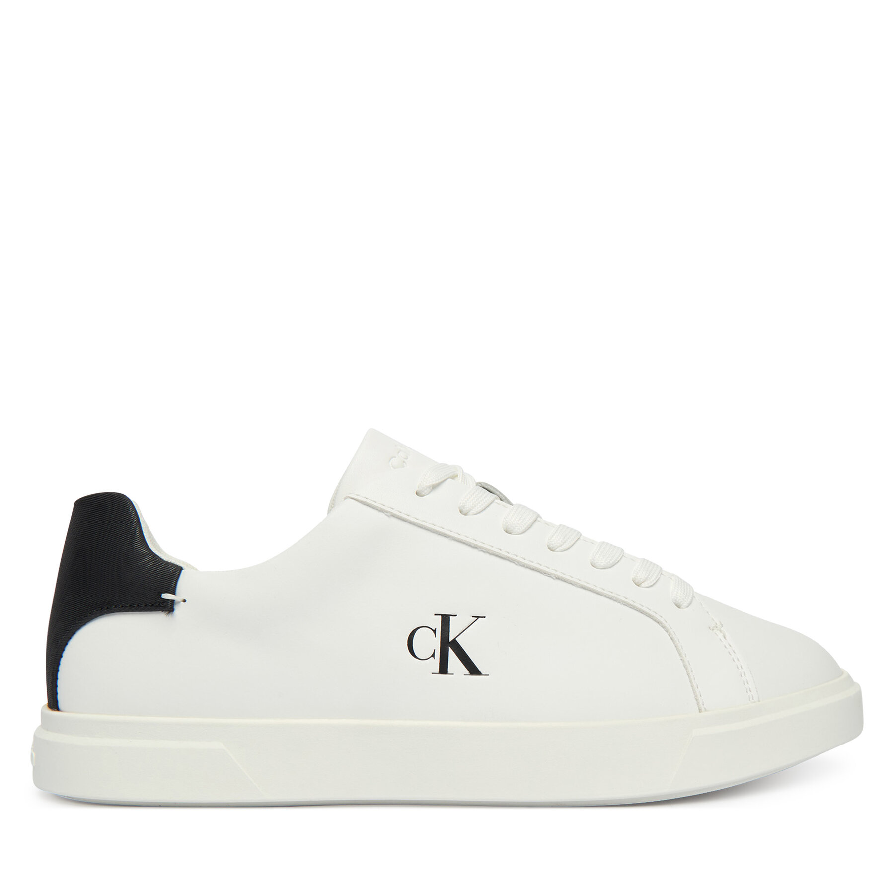 Sneakersy Calvin Klein Low Pro Cup Laceup Lth Moire HW0HW02845 Biela