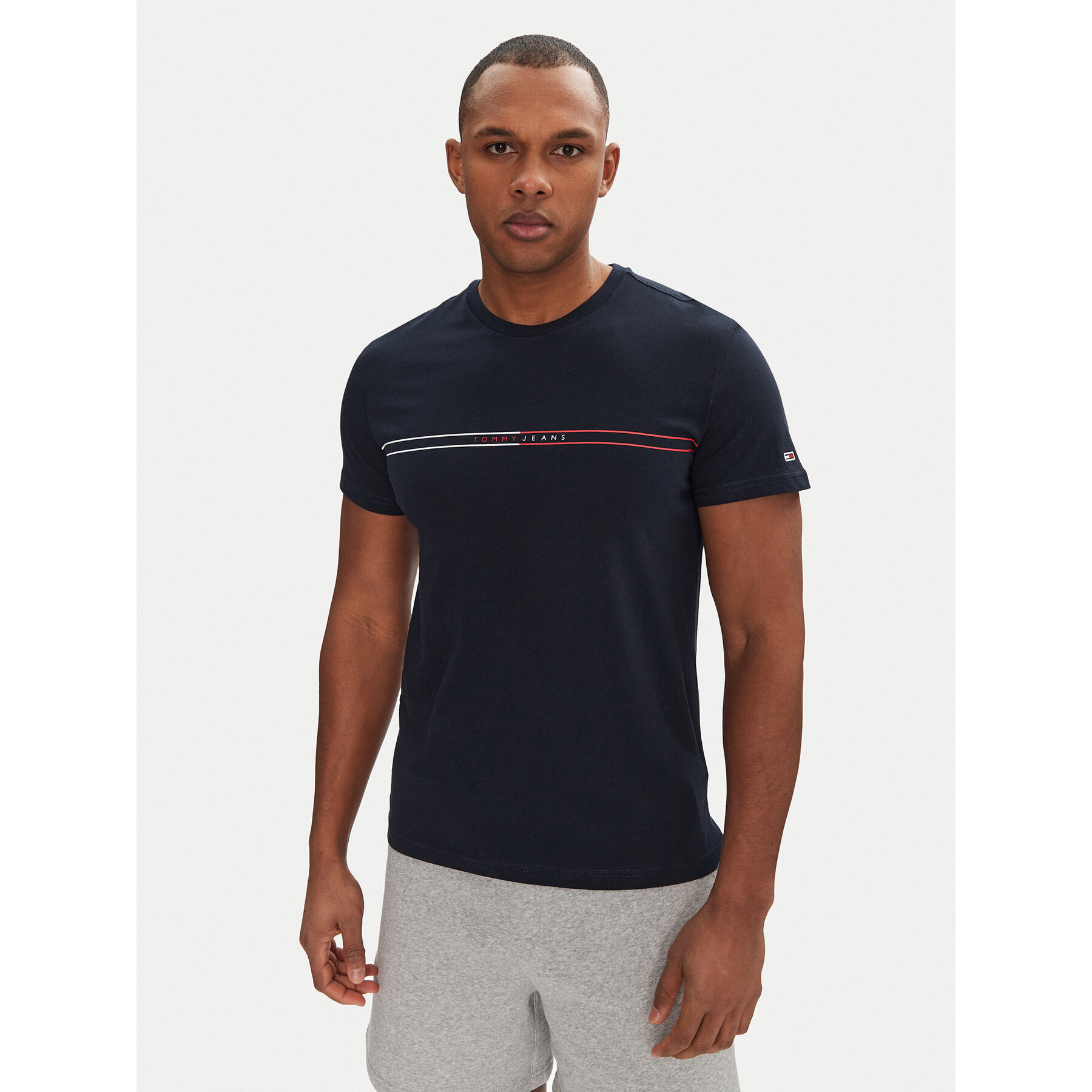 Tommy Jeans T-Shirt Entry Graphic DM0DM20779 Σκούρο μπλε Slim Fit