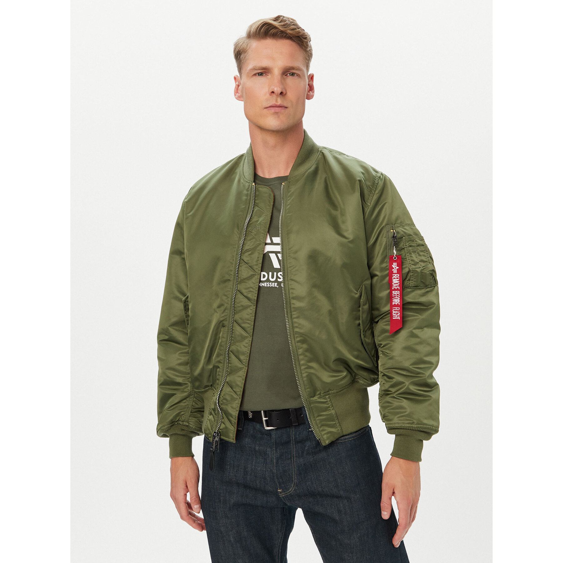 Alpha Industries Bomberjacke Ma-1 100101 Grün Regular Fit