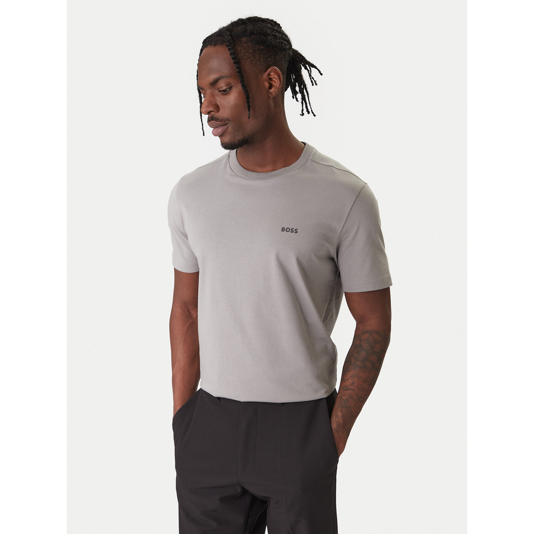 BOSS T-Shirt Tee 50506373 Grau Regular Fit
