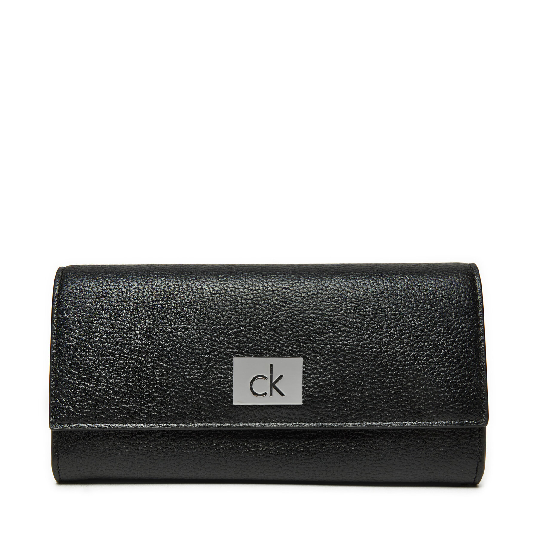Veľká dámska peňaženka Calvin Klein Ck Plaque Large Trifold K60K612839 Čierna