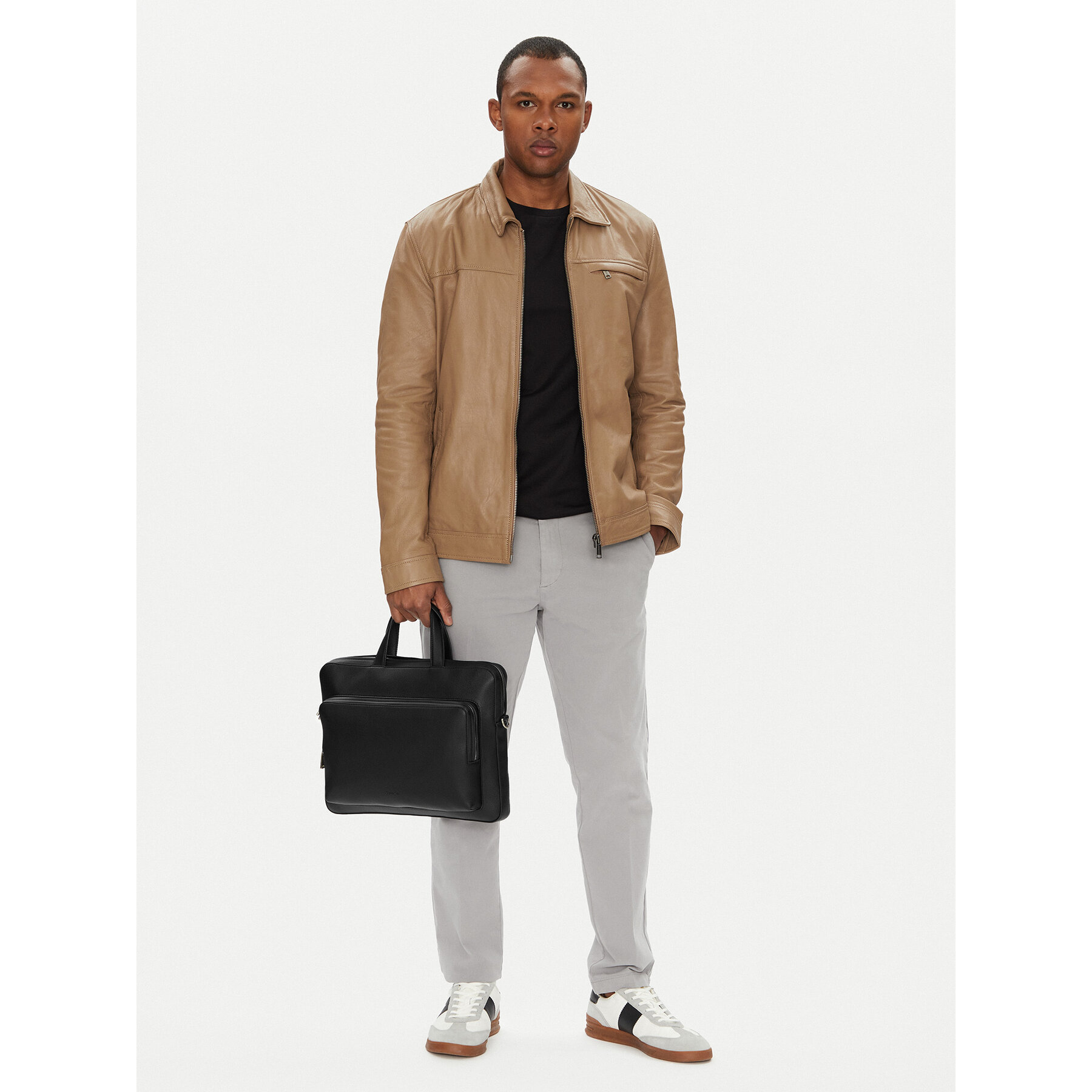 Geantă pentru laptop Calvin Klein Micro Pebble Slim Briefcase 36 LV04D3012G Negru