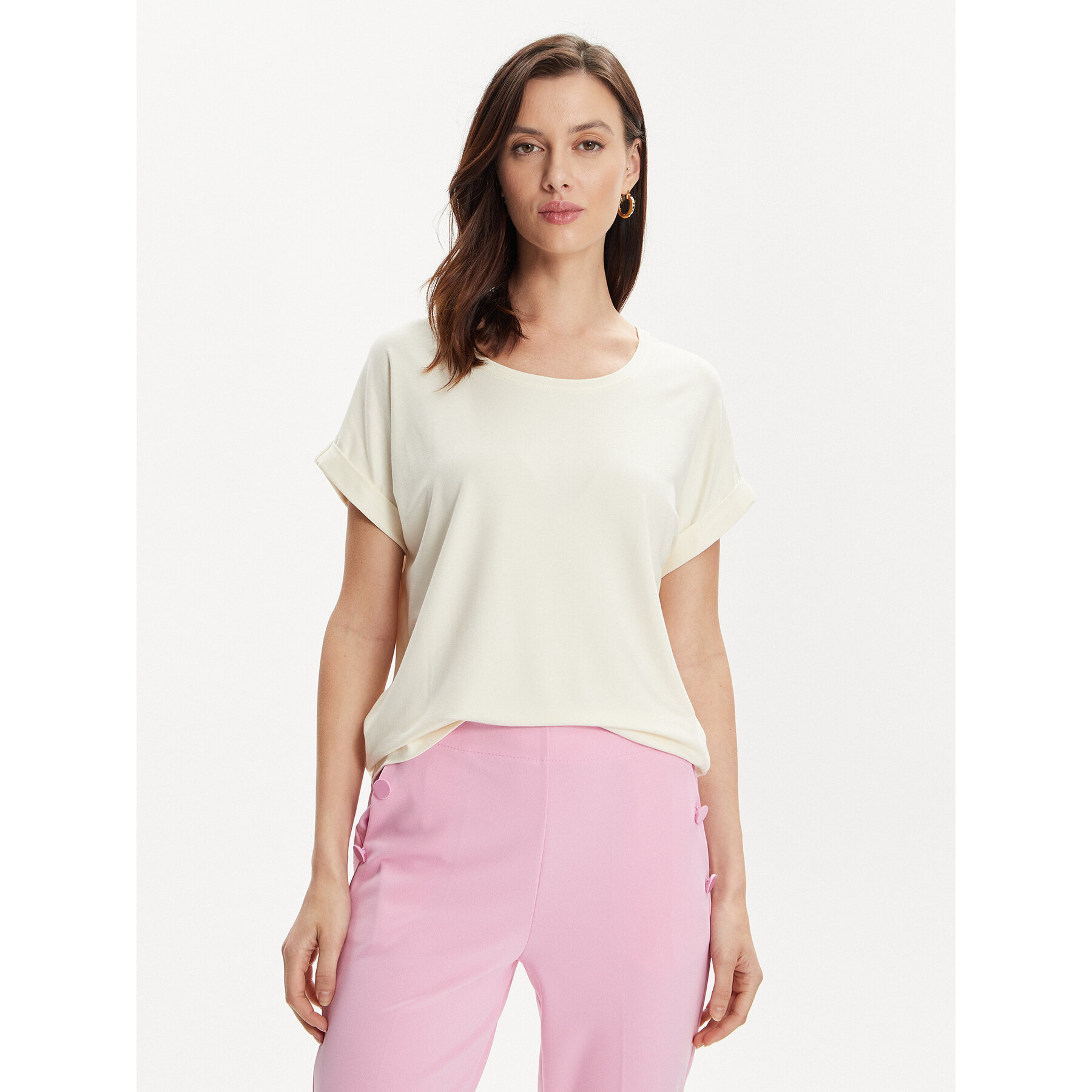 ONLY T-Shirt Moster 15106662 Εκρού Regular Fit