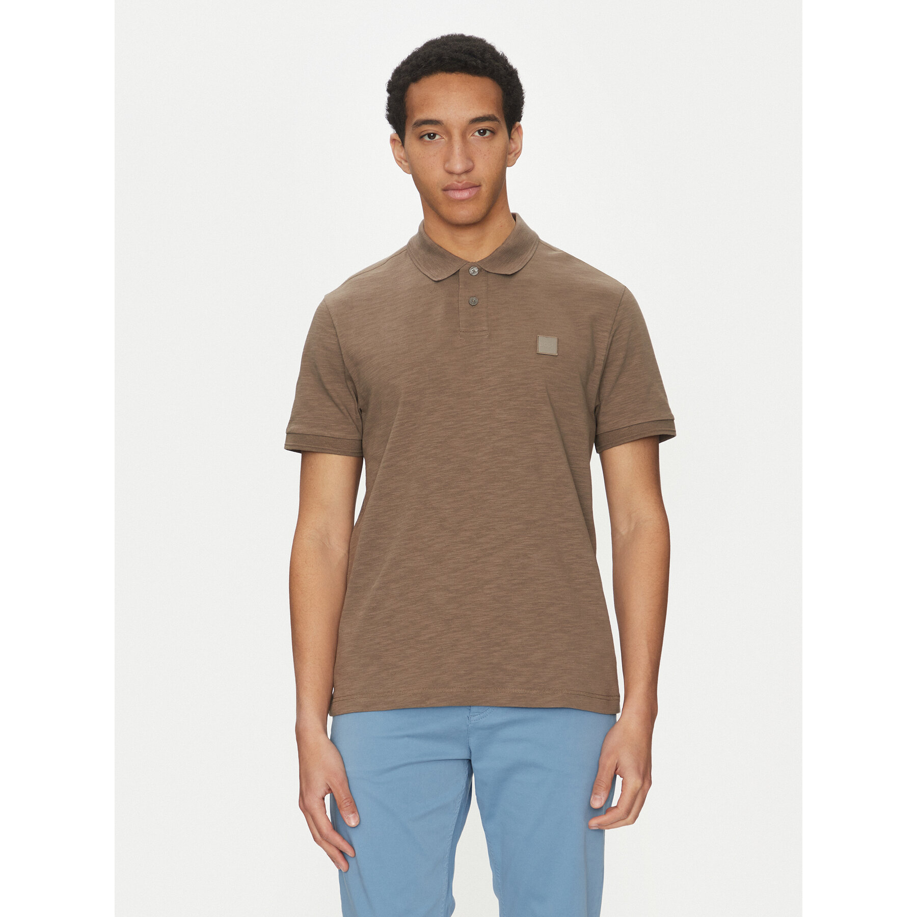 BOSS Pólóing 50536728 Bézs Regular Fit