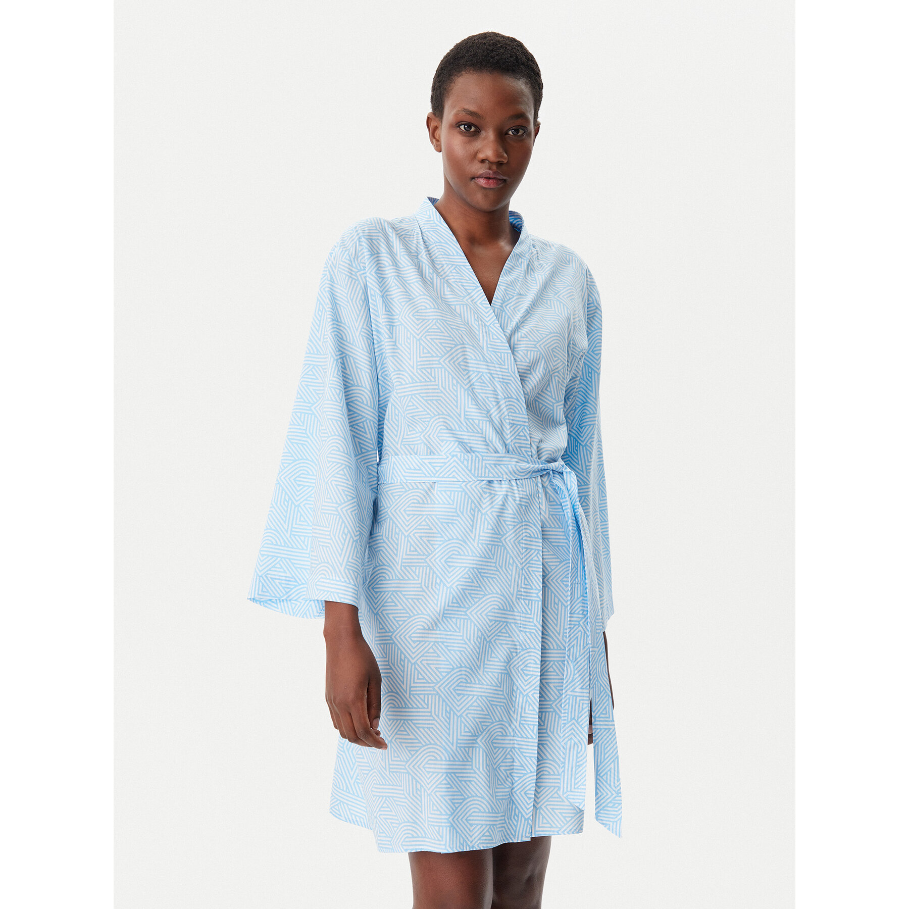 DKNY Bademantel YI20046 Himmelblau, Größe S