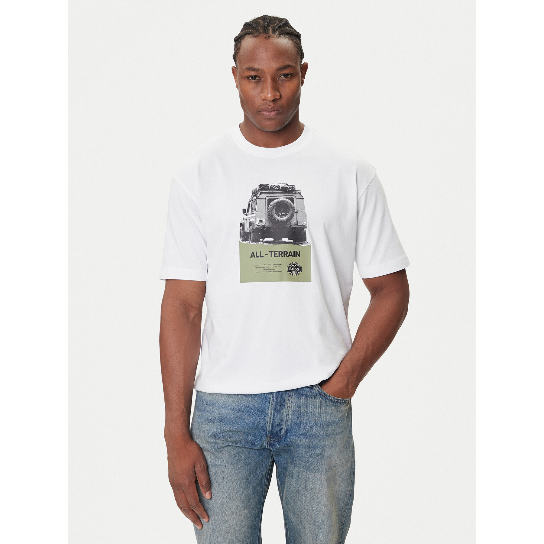 BOSS T-Shirt Te_Wagon 50546958 Weiß Relaxed Fit