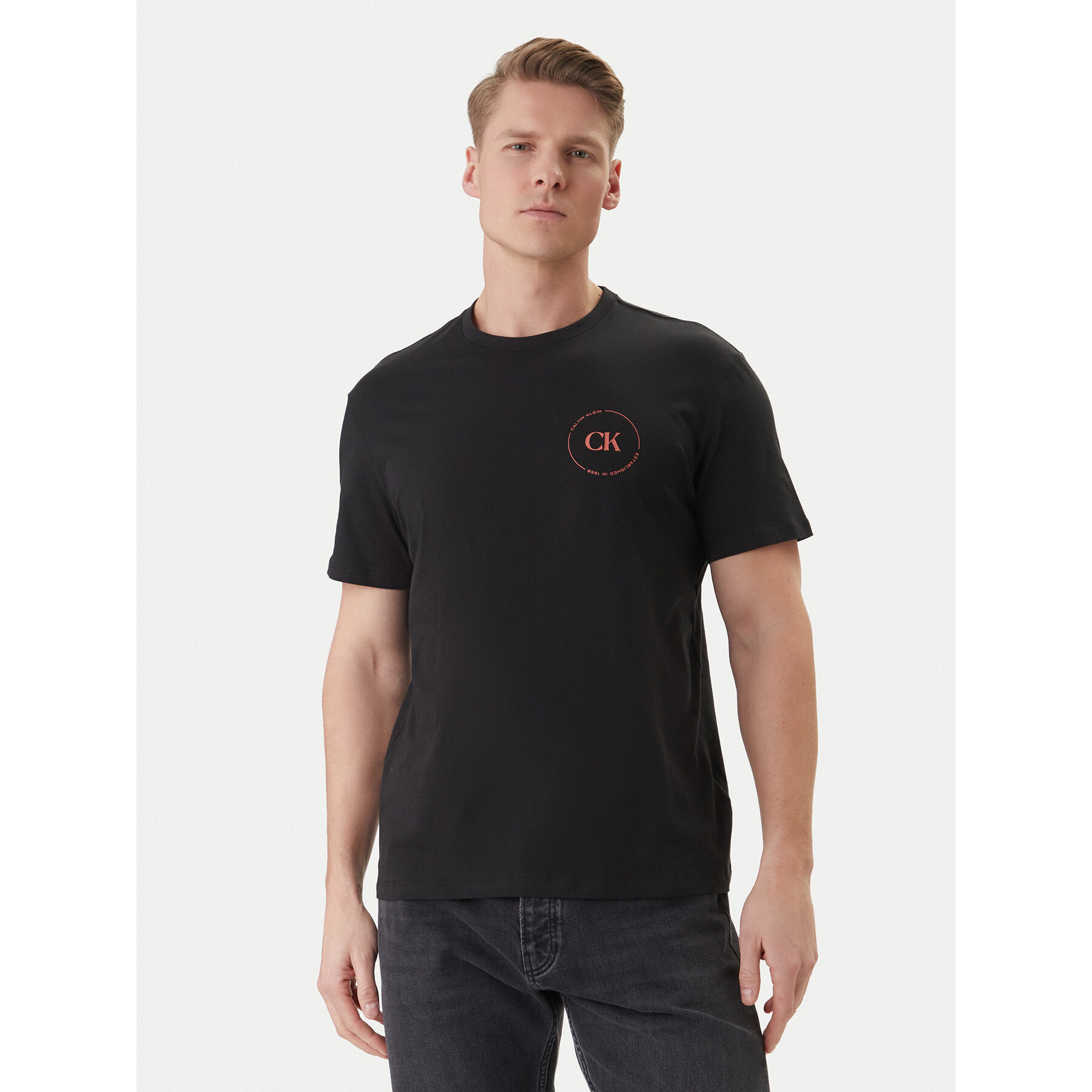 Calvin Klein Jeans T-Shirt LV04RF801G Schwarz Regular Fit