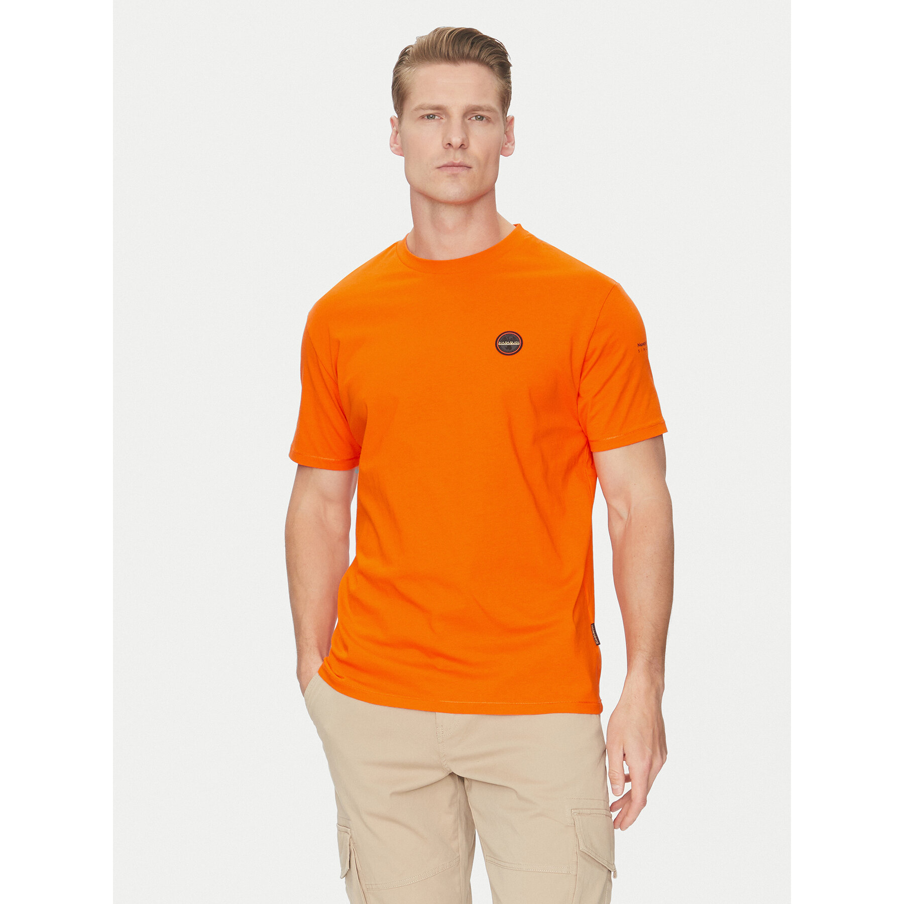 Napapijri T-shirt S-Badge NP0A4I3N Arancione Regular Fit