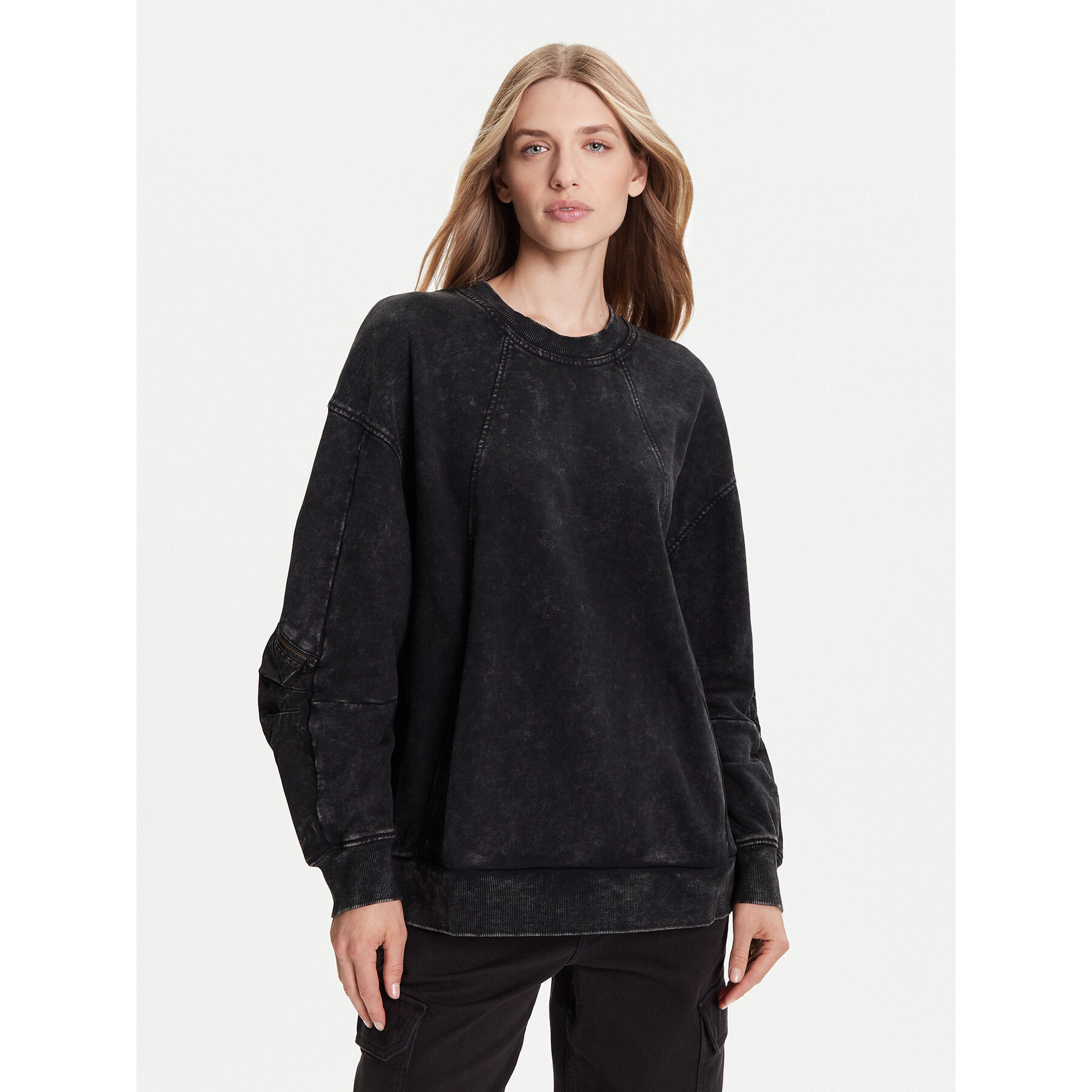 G-Star Raw Sweatshirt Washed 3D D27738-D969 Schwarz Oversize