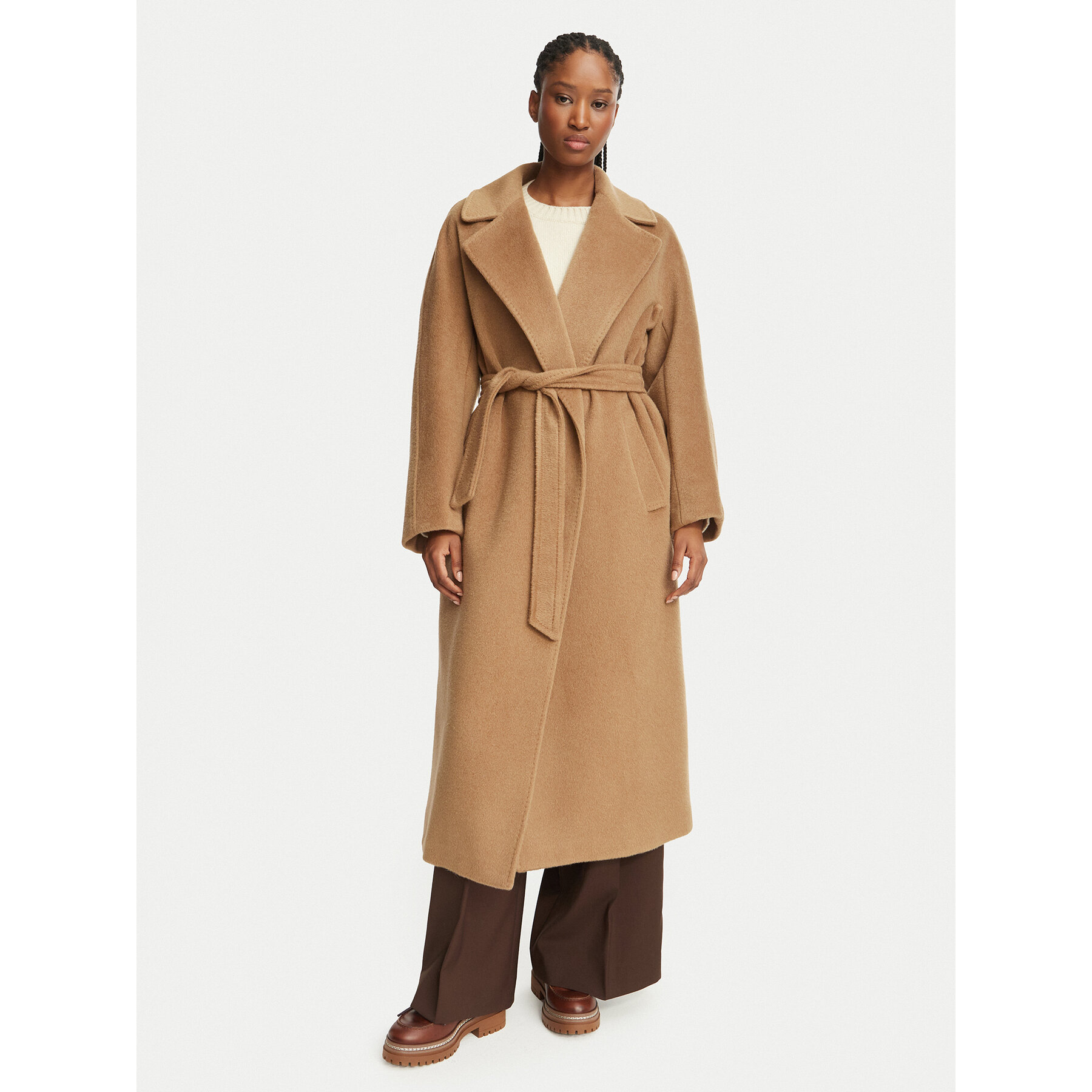 Weekend Max Mara Wollmantel Tempera 2625016072 Hellbraun Regular Fit