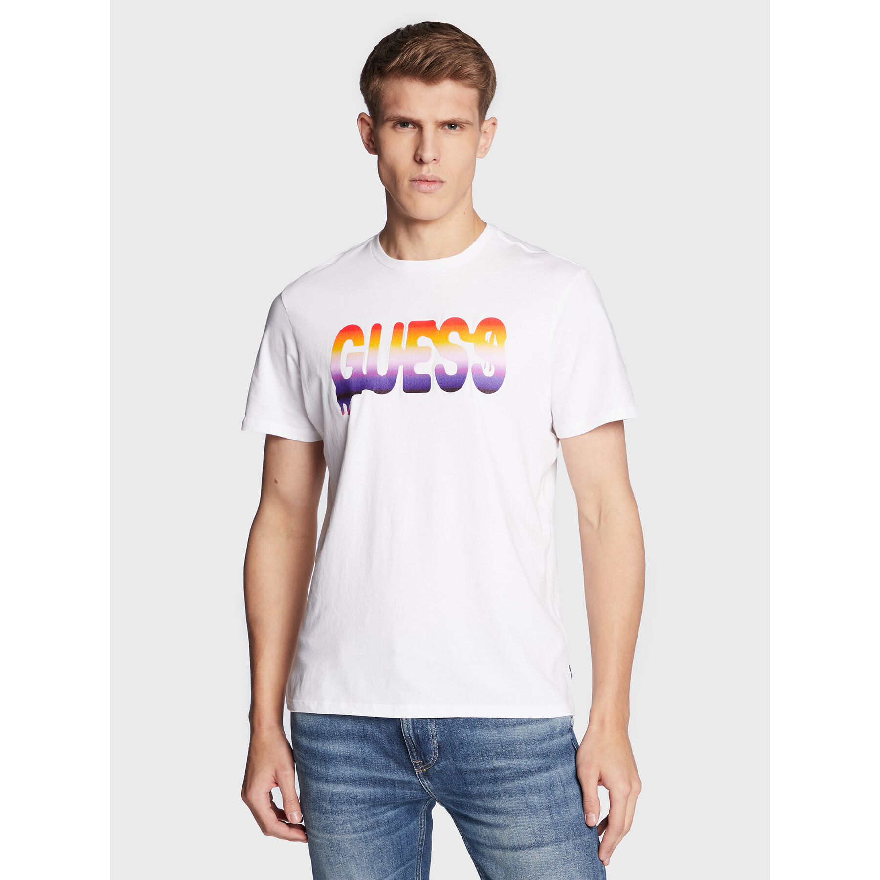 Guess Póló M3RI52 KBDK0 Fehér Slim Fit