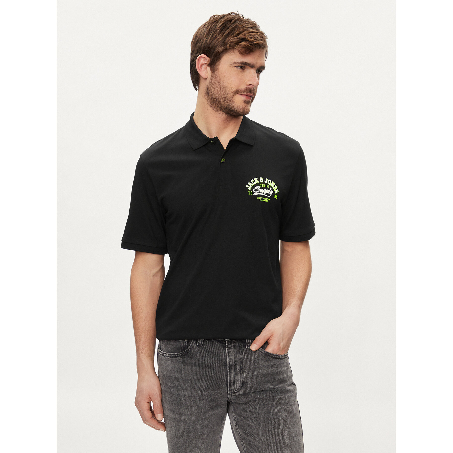 Jack & Jones Polo Logo 12246692 Nero Standard Fit