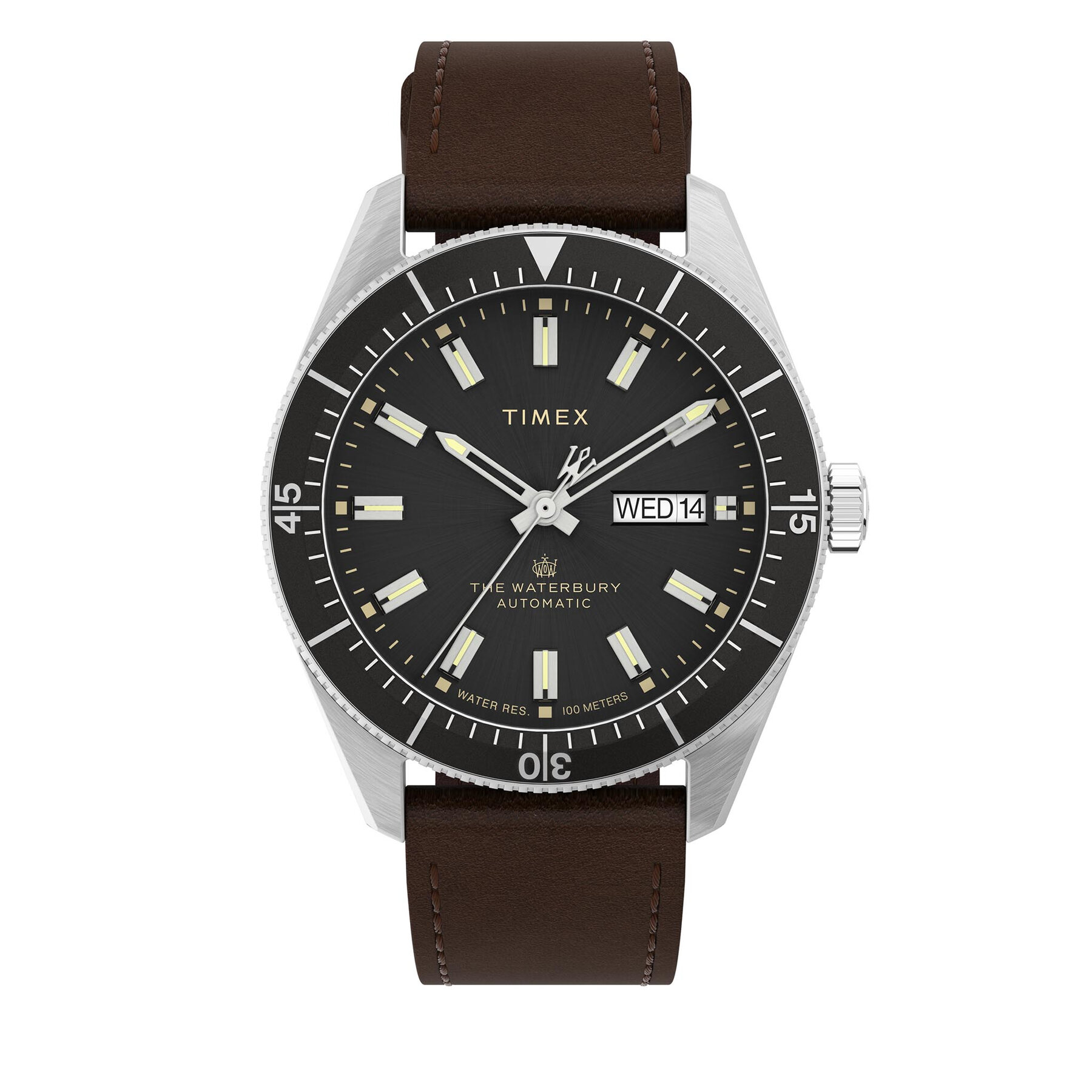 Timex Ρολόι Timex Waterbury TW2V24800 Καφέ