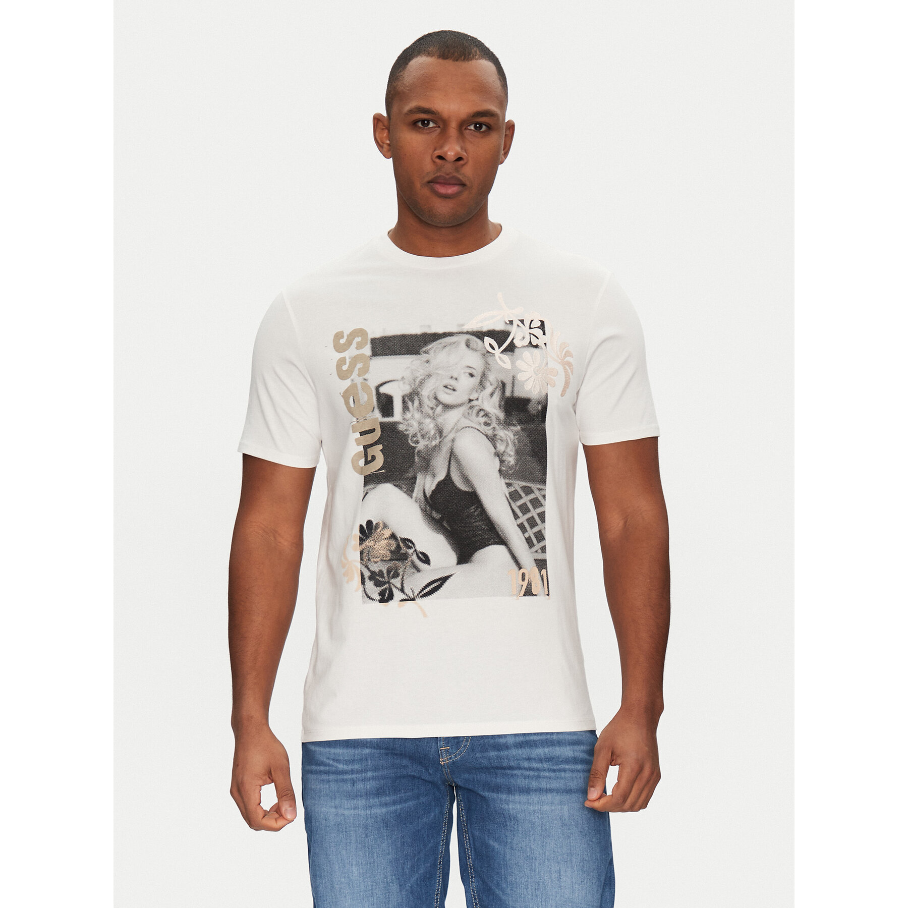 Guess T-shirt M5GI33 KBW41 Bianco Classic Fit