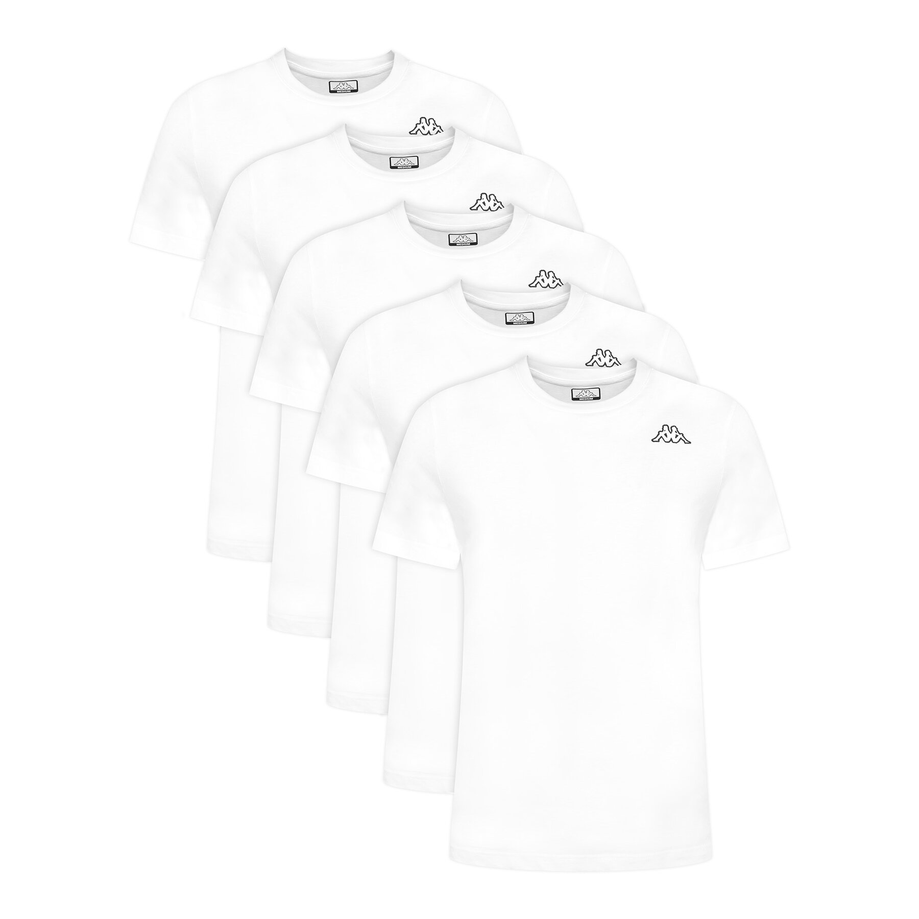 Kappa T-Shirt-Set Logo Myrto 322563W Weiß Regular Fit