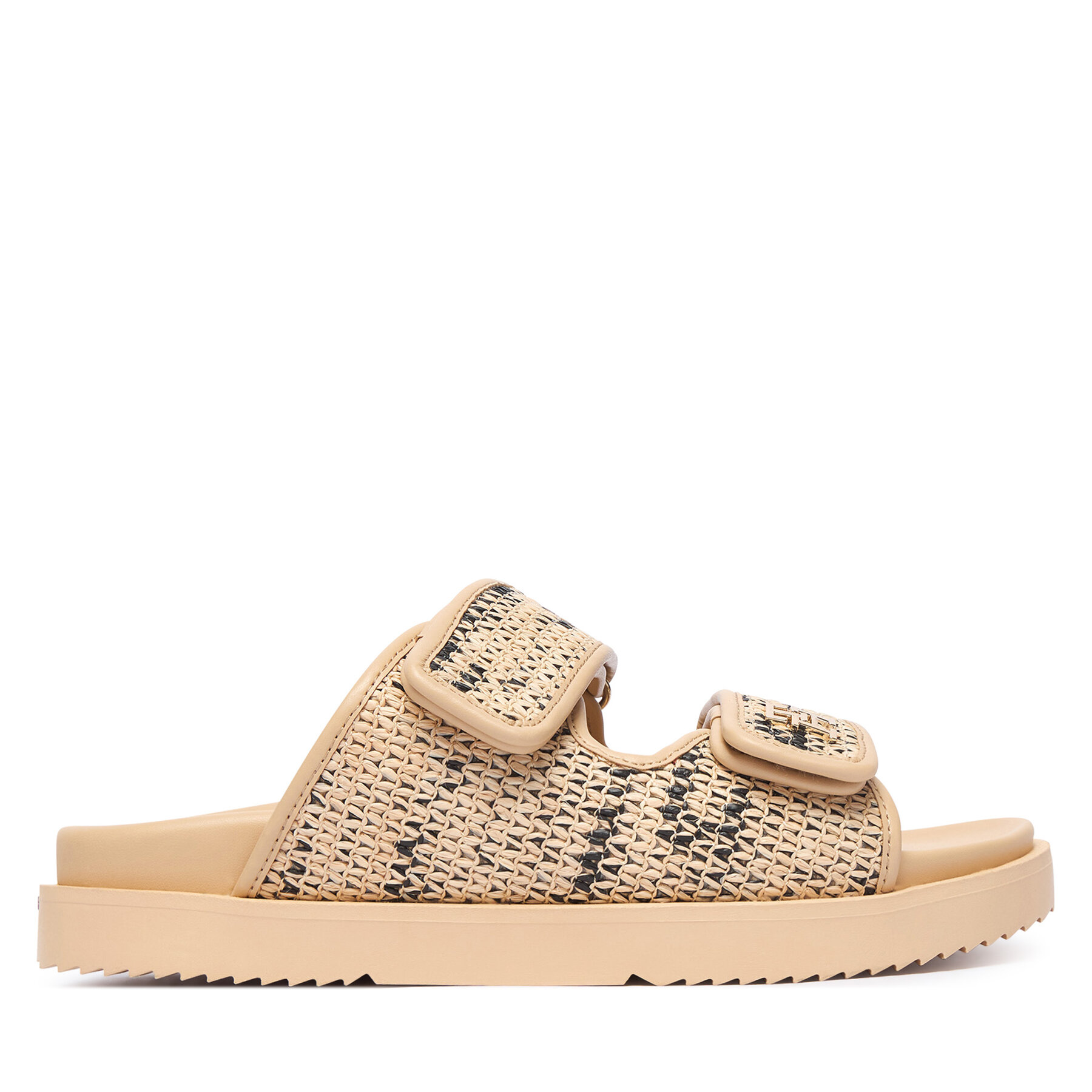 Natikači Tommy Hilfiger Double Strap Raffia FW0FW09122 Bež