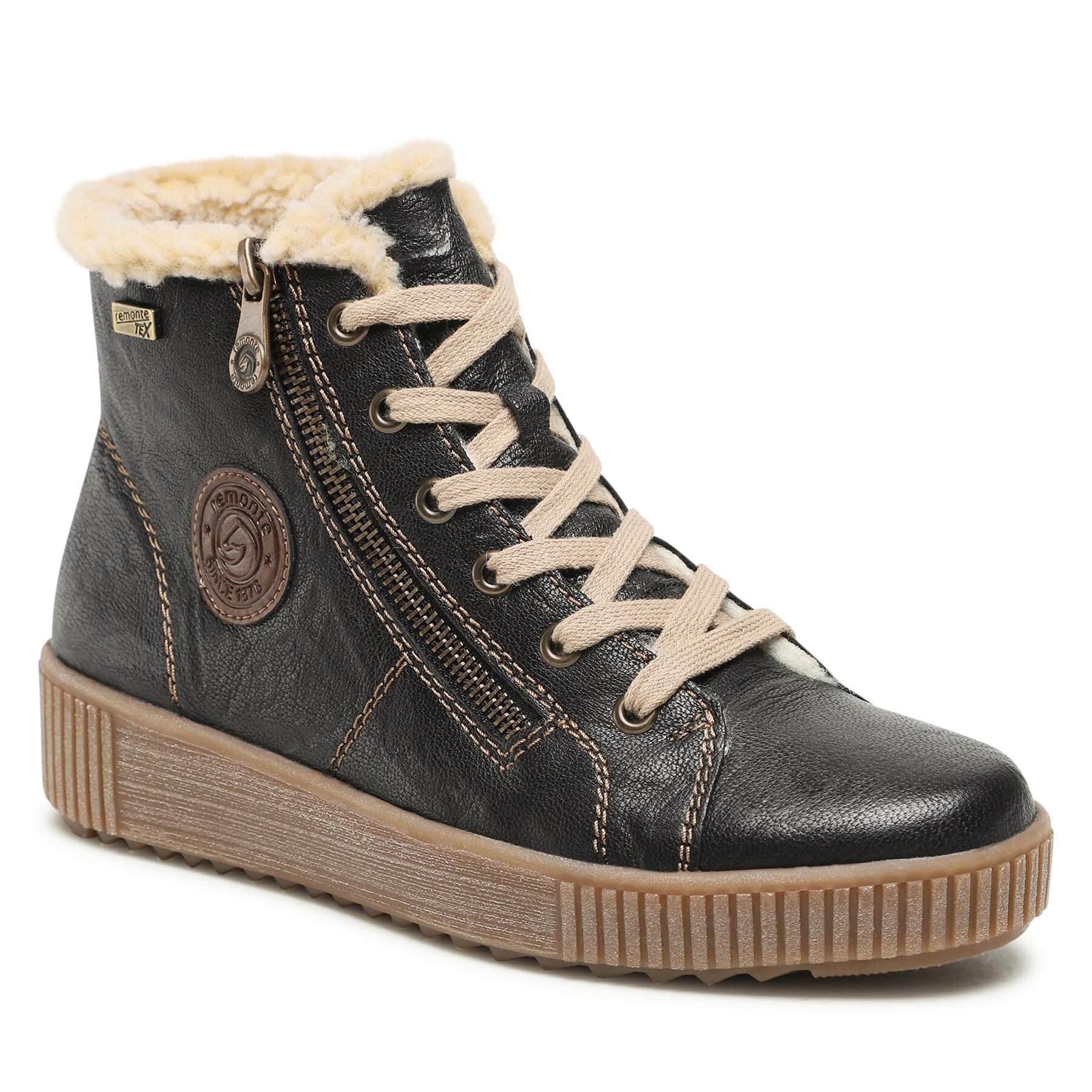 Škornji Remonte R7980-02 Schwarz  / Brown  / Beige 02
