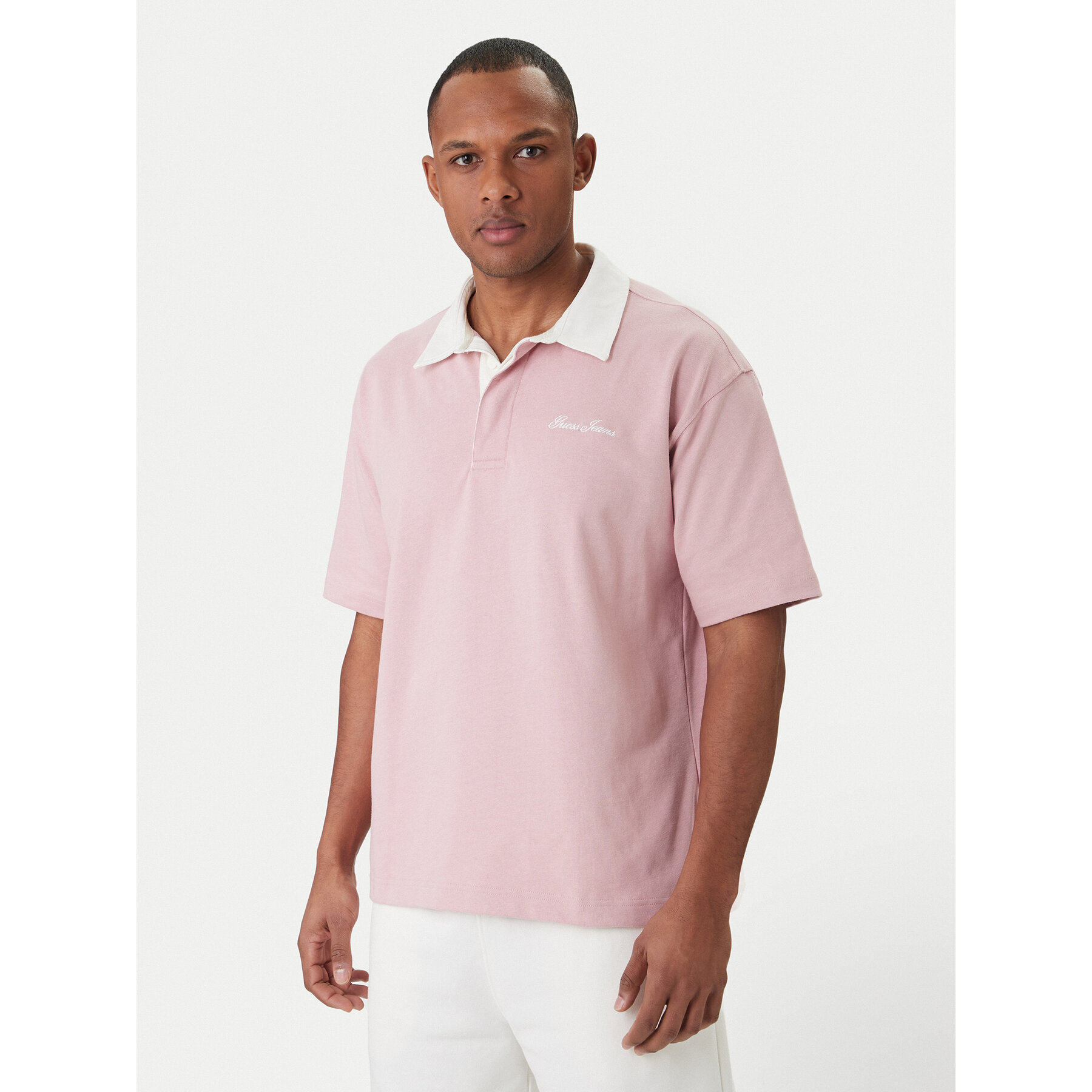 Guess Jeans Poloshirt M6GP13 KCYM1 Rosa Oversize
