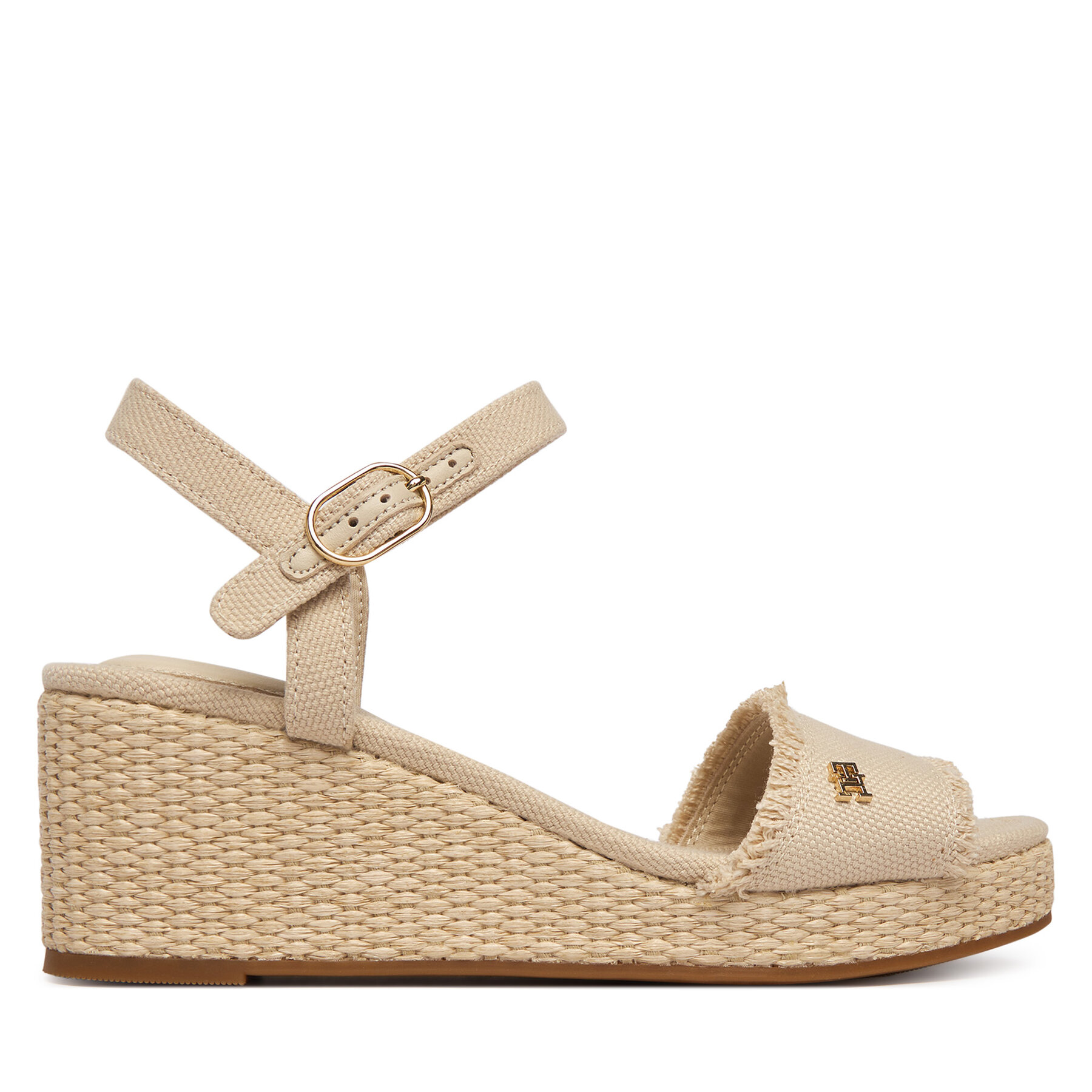 Сандали Tommy Hilfiger Mid Woven Wedge Espad Fringe FW0FW09470 Бежов